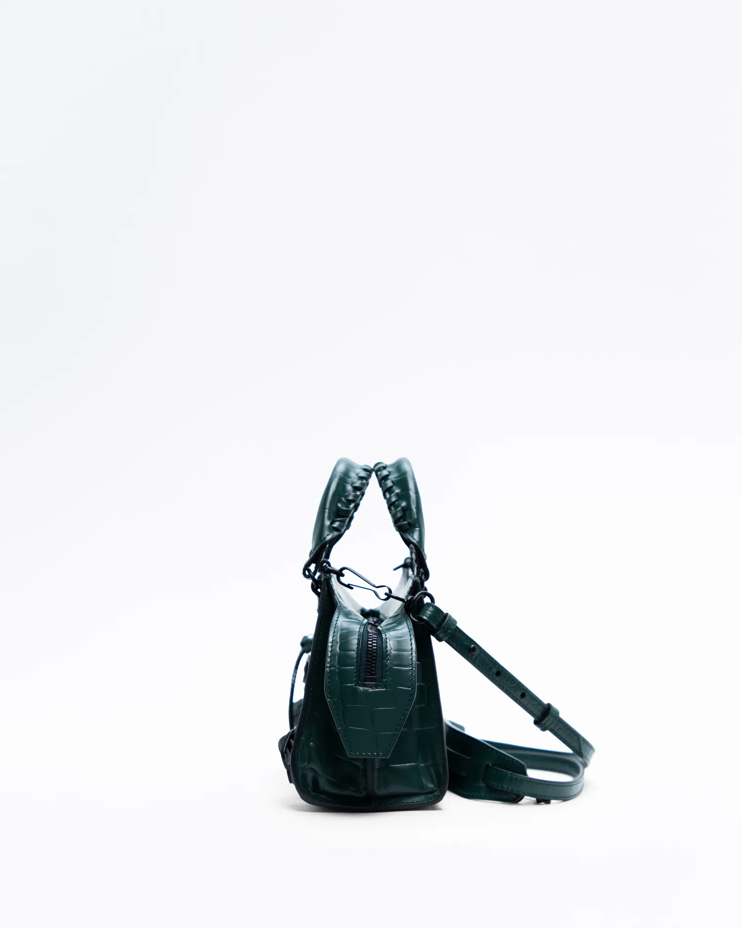 Croc-Embossed Neo Classic Mini Top Handle Bag