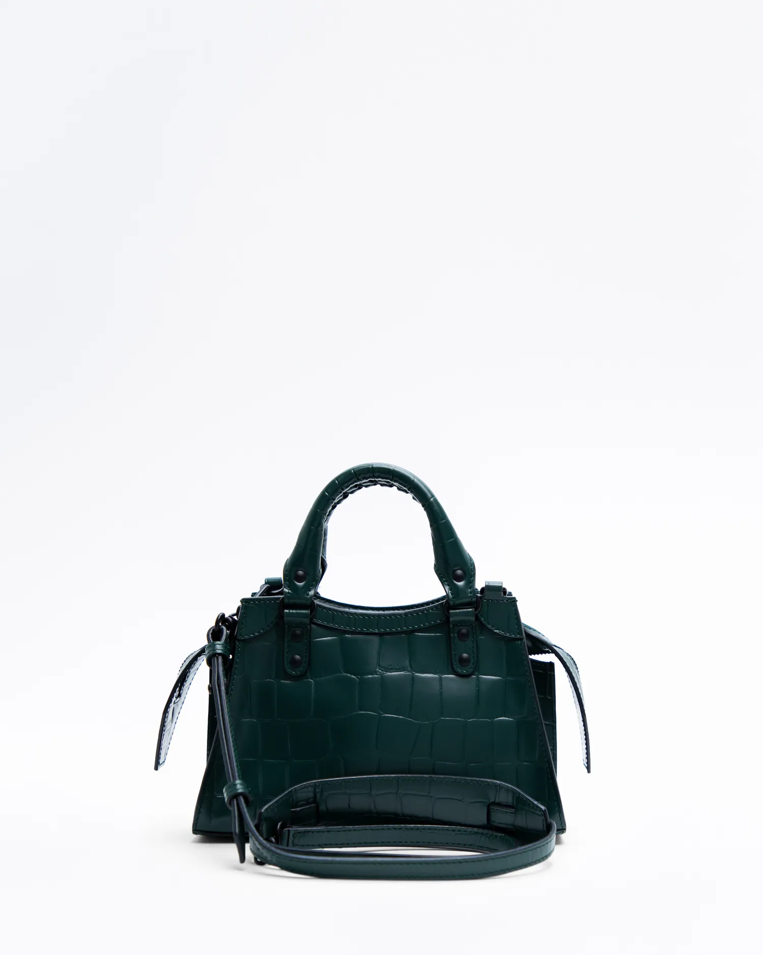 Croc-Embossed Neo Classic Mini Top Handle Bag