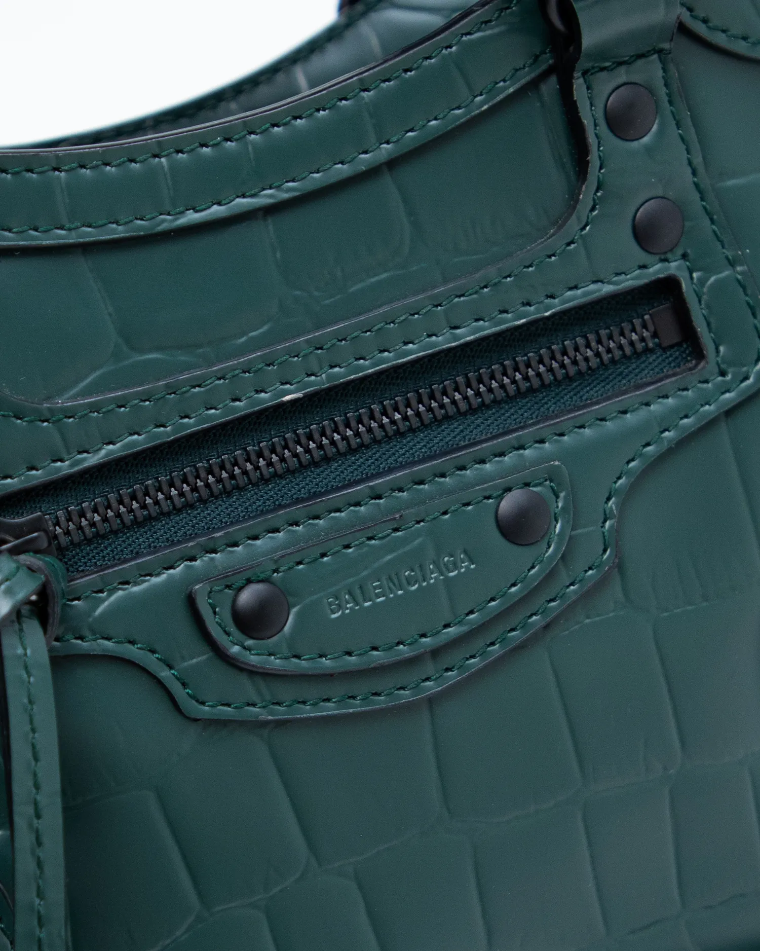 Croc-Embossed Neo Classic Mini Top Handle Bag