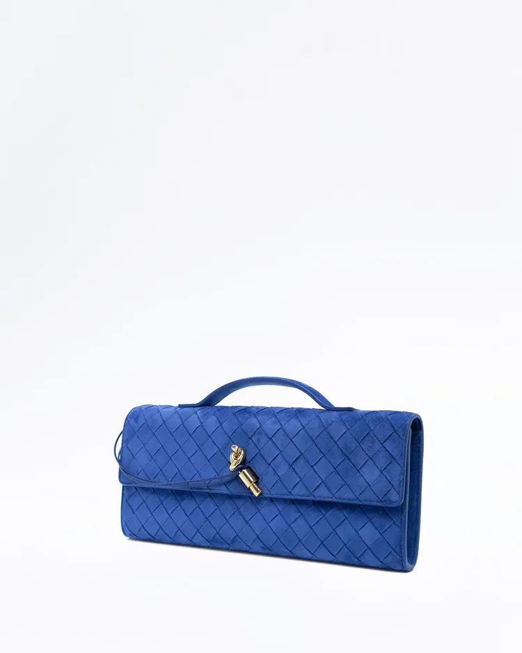 Alternate view angle of Suede Andiamo Clutch