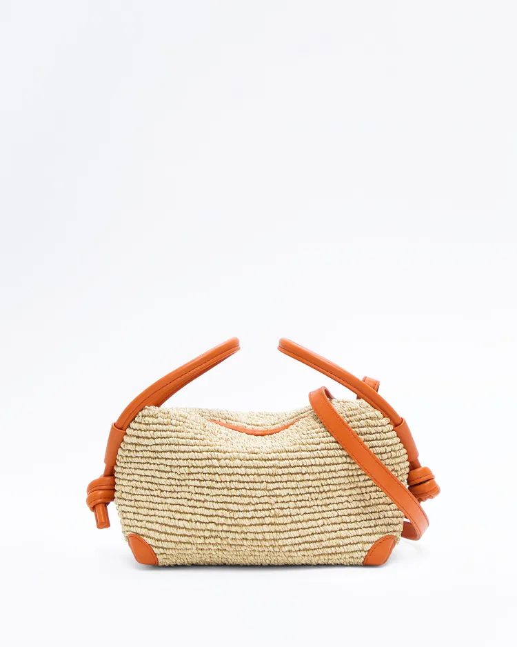 Raffia Top Handle Loop Bag