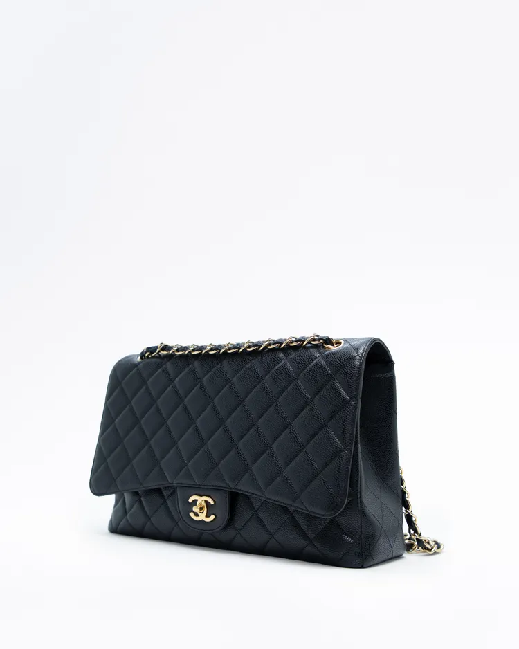 Alternate view angle of Caviar Quilted Maxi Classic Flap Bag