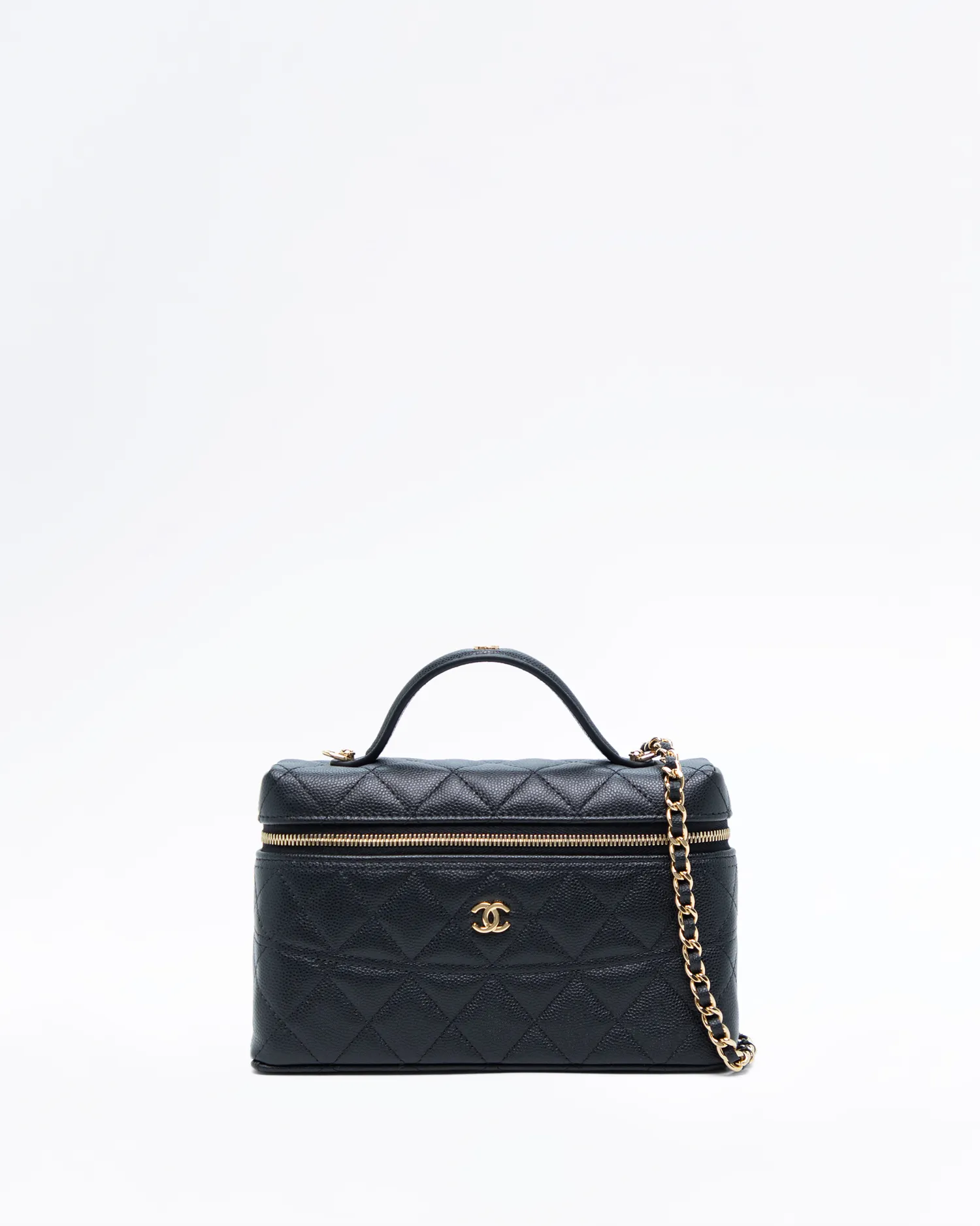 Caviar Slim Vanity Case with Chain