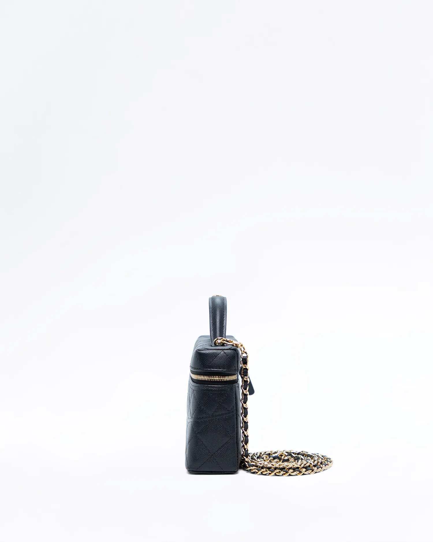 Caviar Slim Vanity Case with Chain