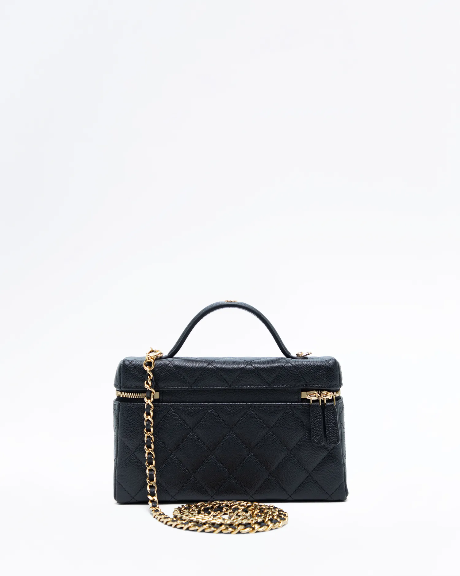 Caviar Slim Vanity Case with Chain