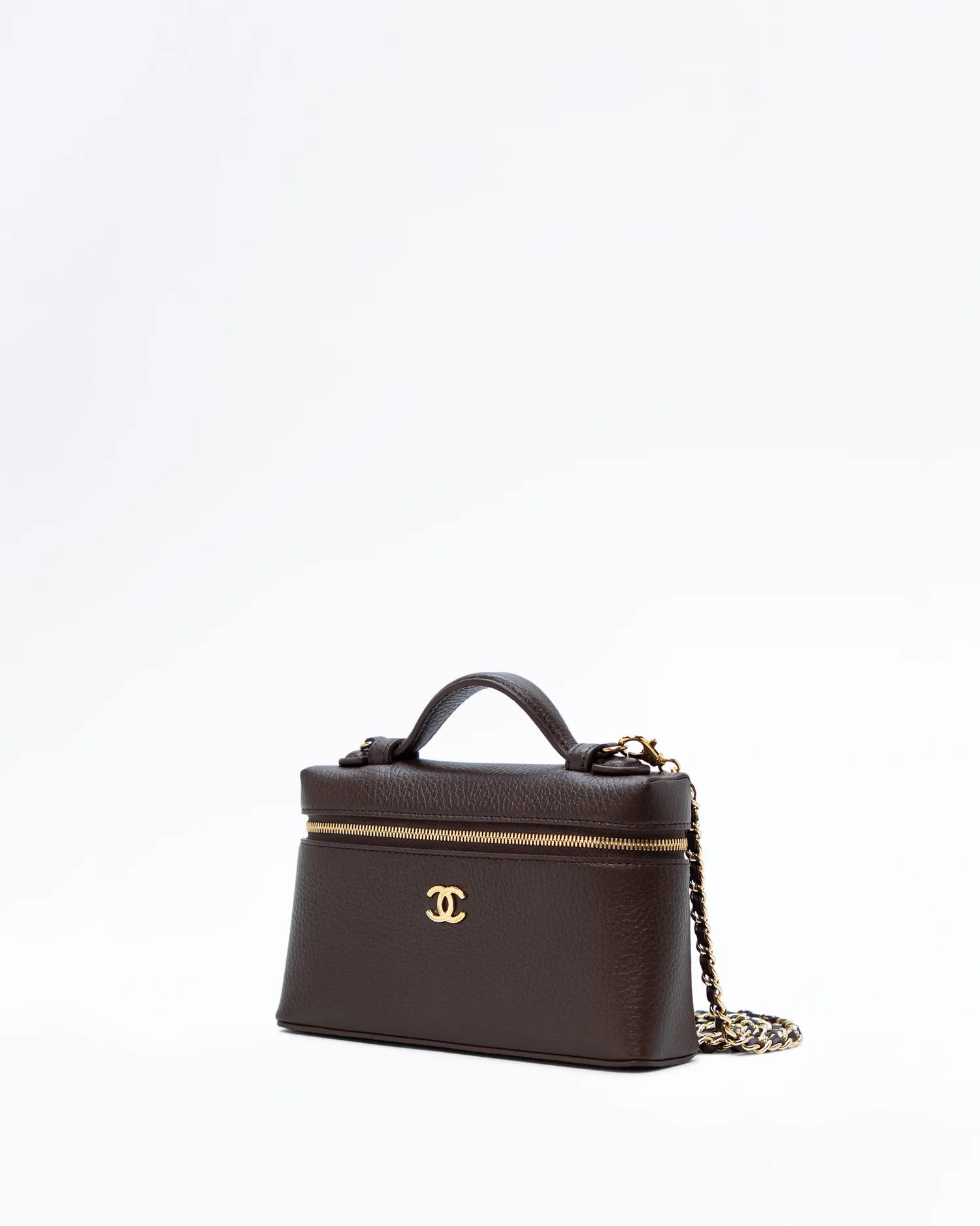 Caviar Slim Vanity Case with Chain