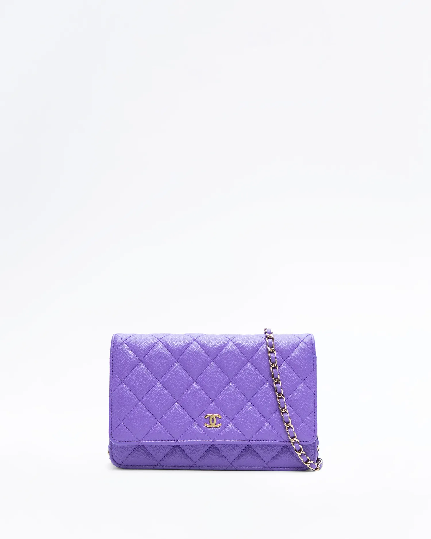 Caviar Quilted Wallet on a Chain