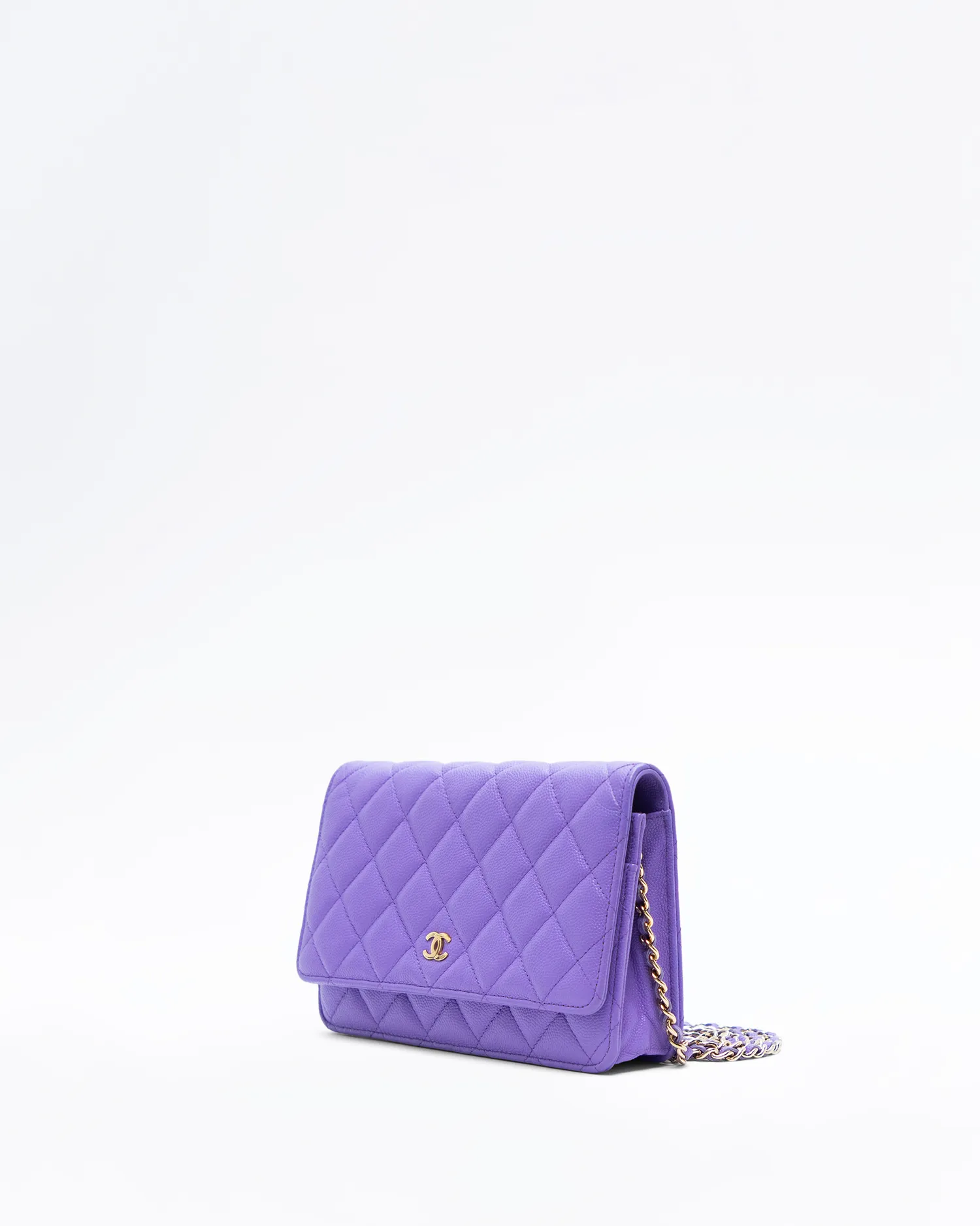 Caviar Quilted Wallet on a Chain