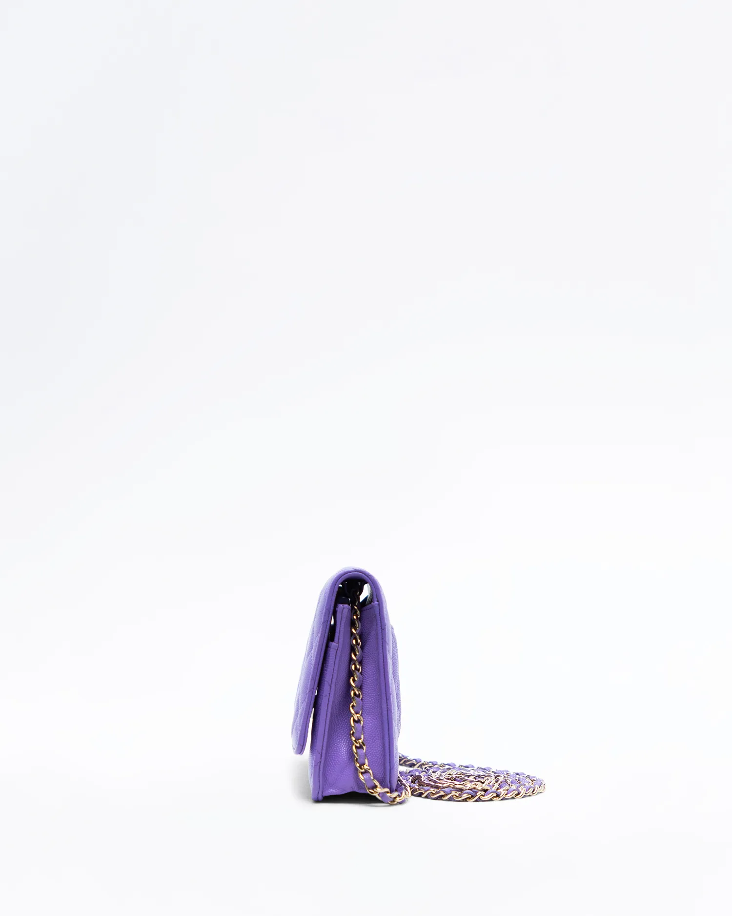 Caviar Quilted Wallet on a Chain