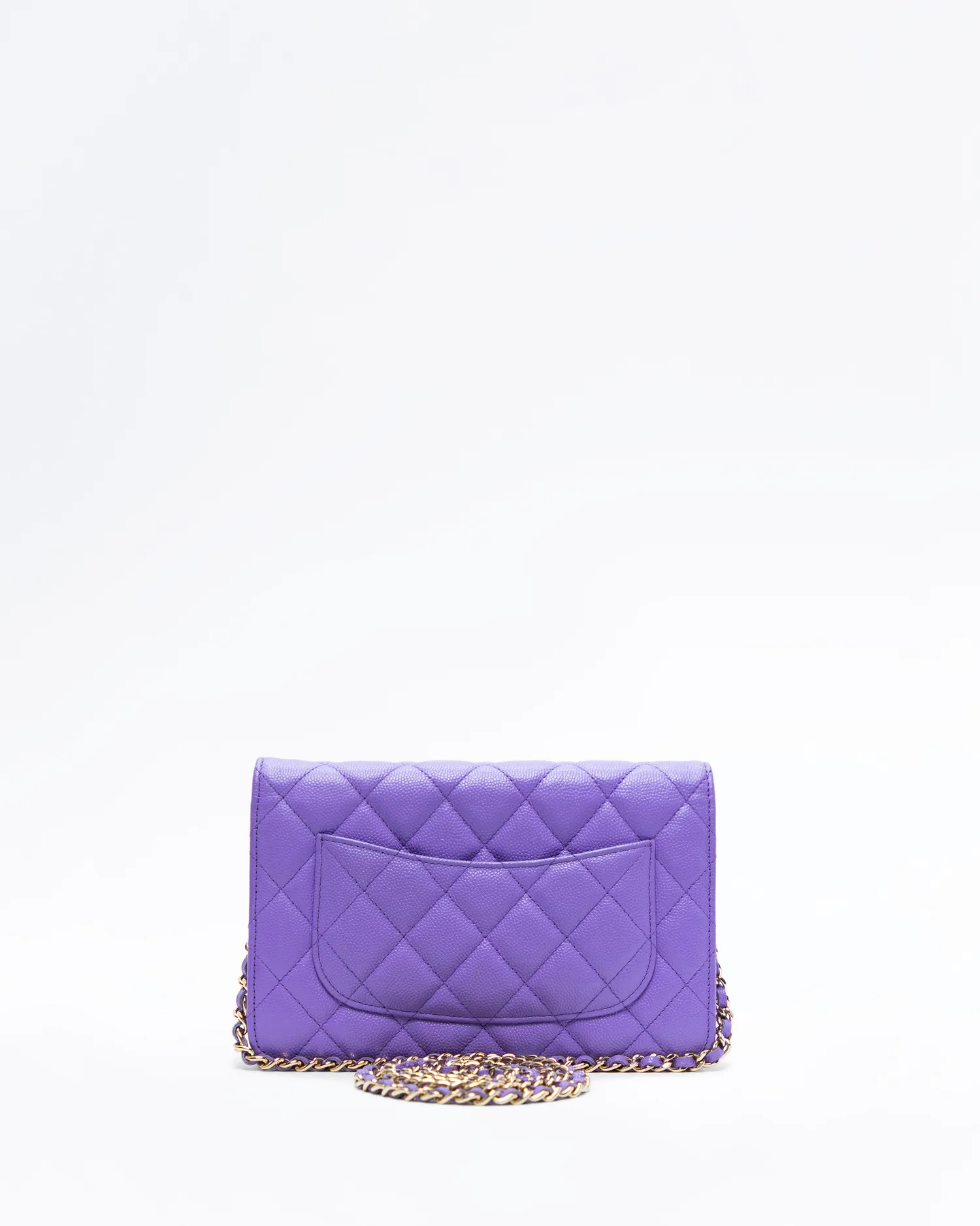 Caviar Quilted Wallet on a Chain