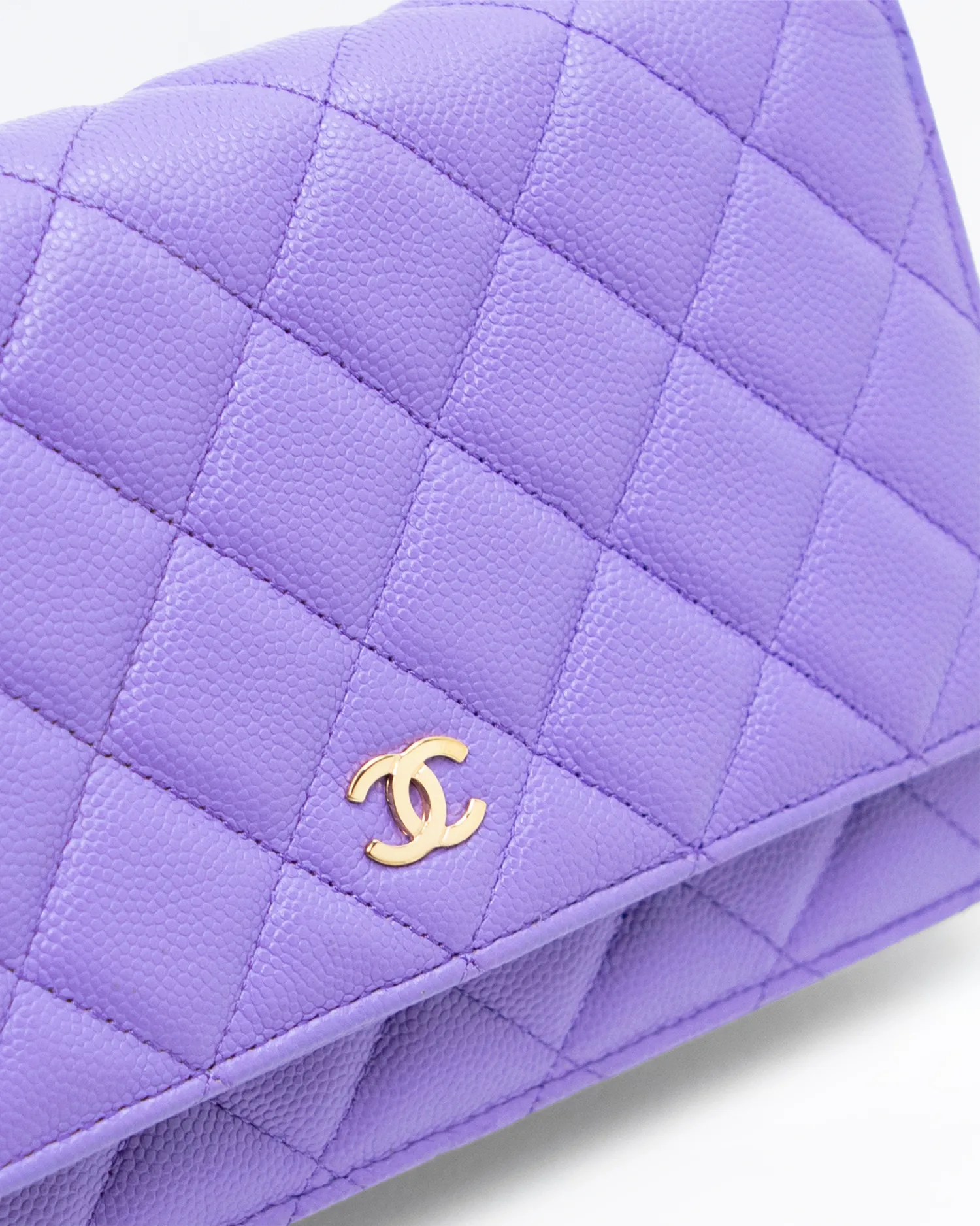 Caviar Quilted Wallet on a Chain