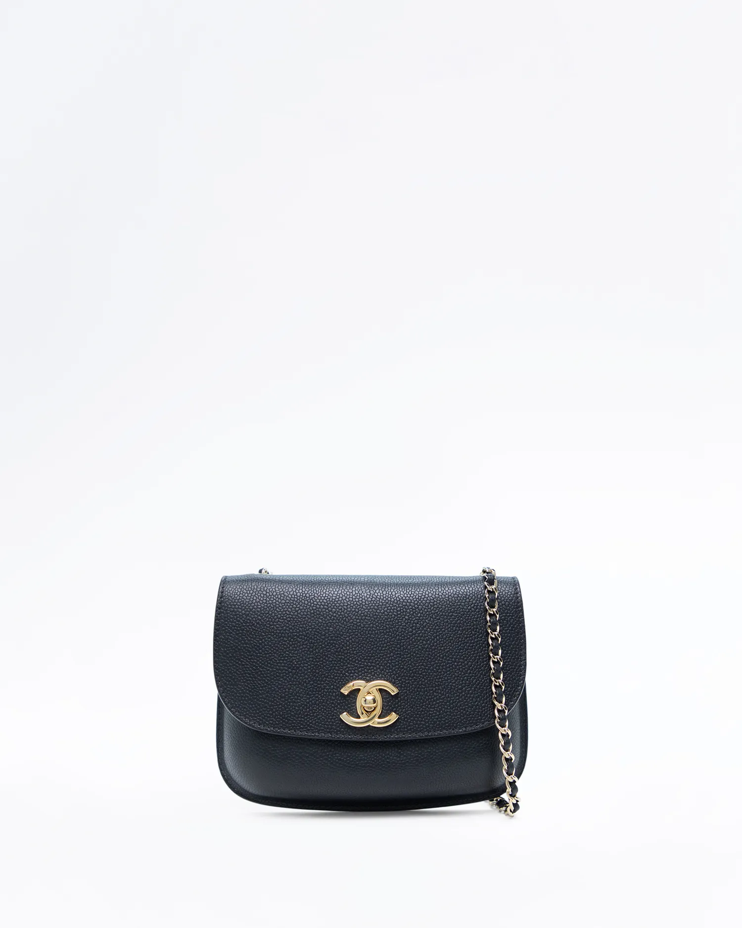 Caviar Curved Messenger Small Flap Bag