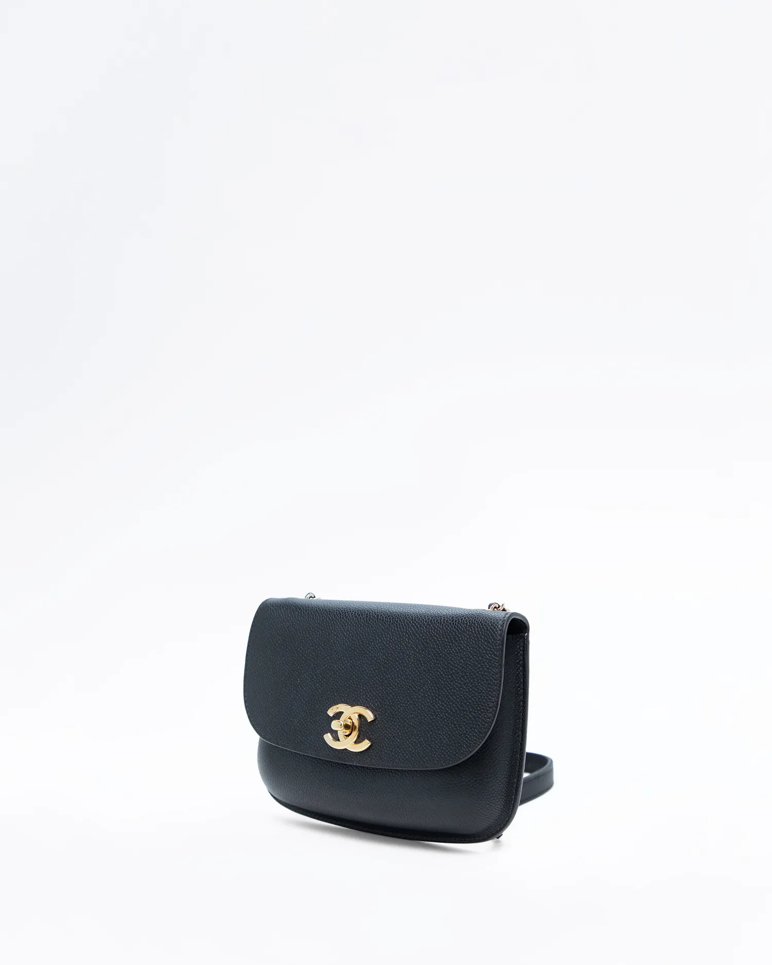 Caviar Curved Messenger Small Flap Bag