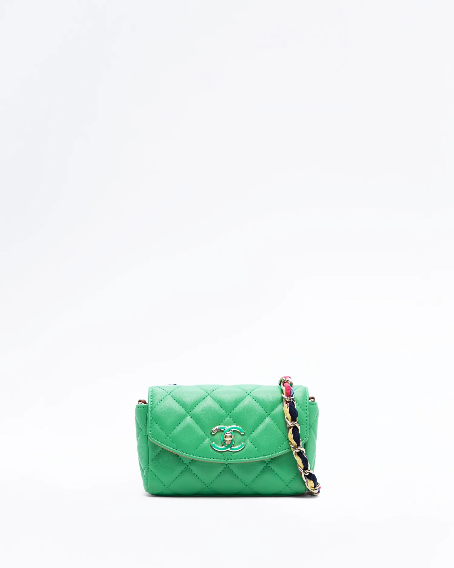 Lambskin Ribbon Chain Mini Flap Bag