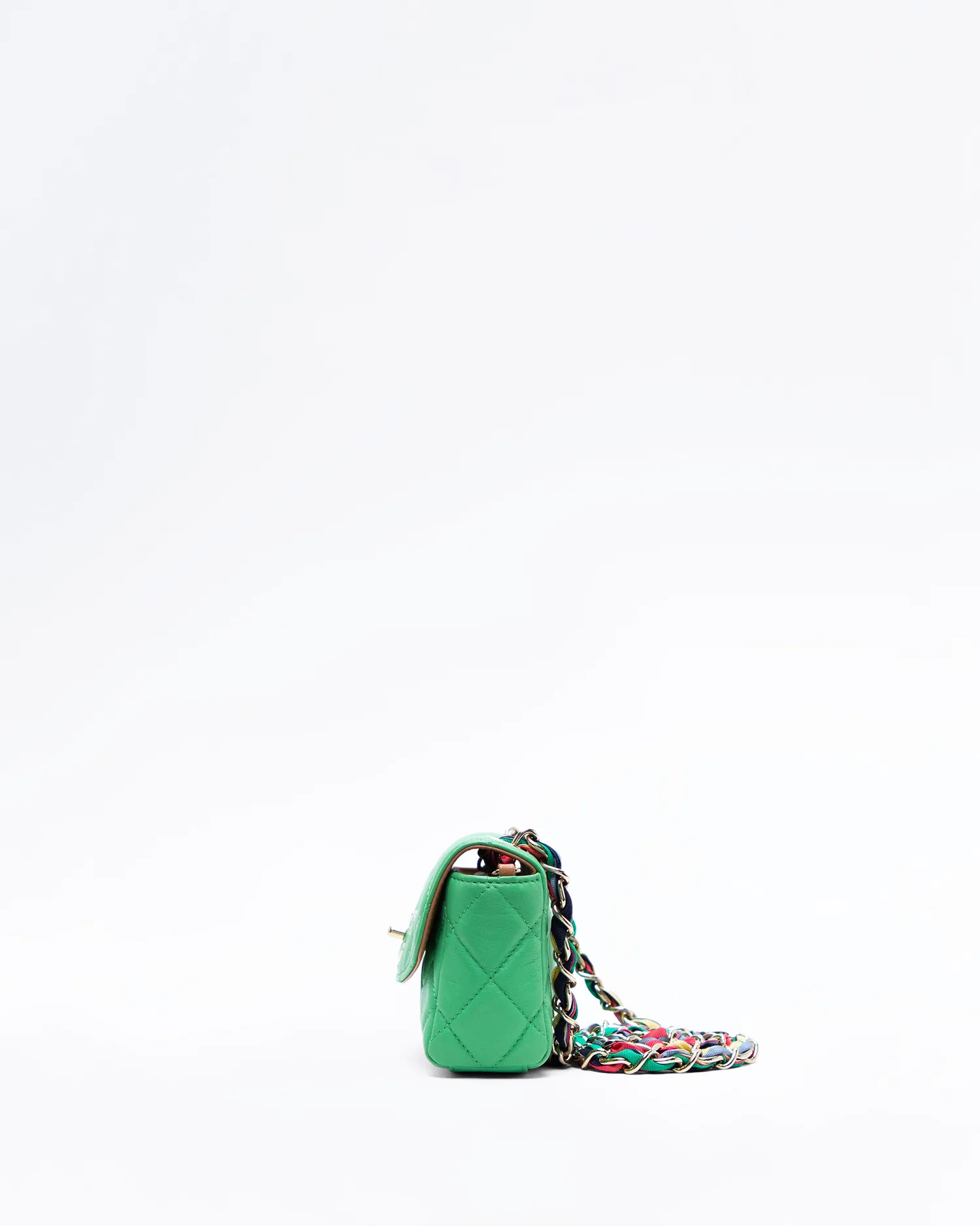 Lambskin Ribbon Chain Mini Flap Bag