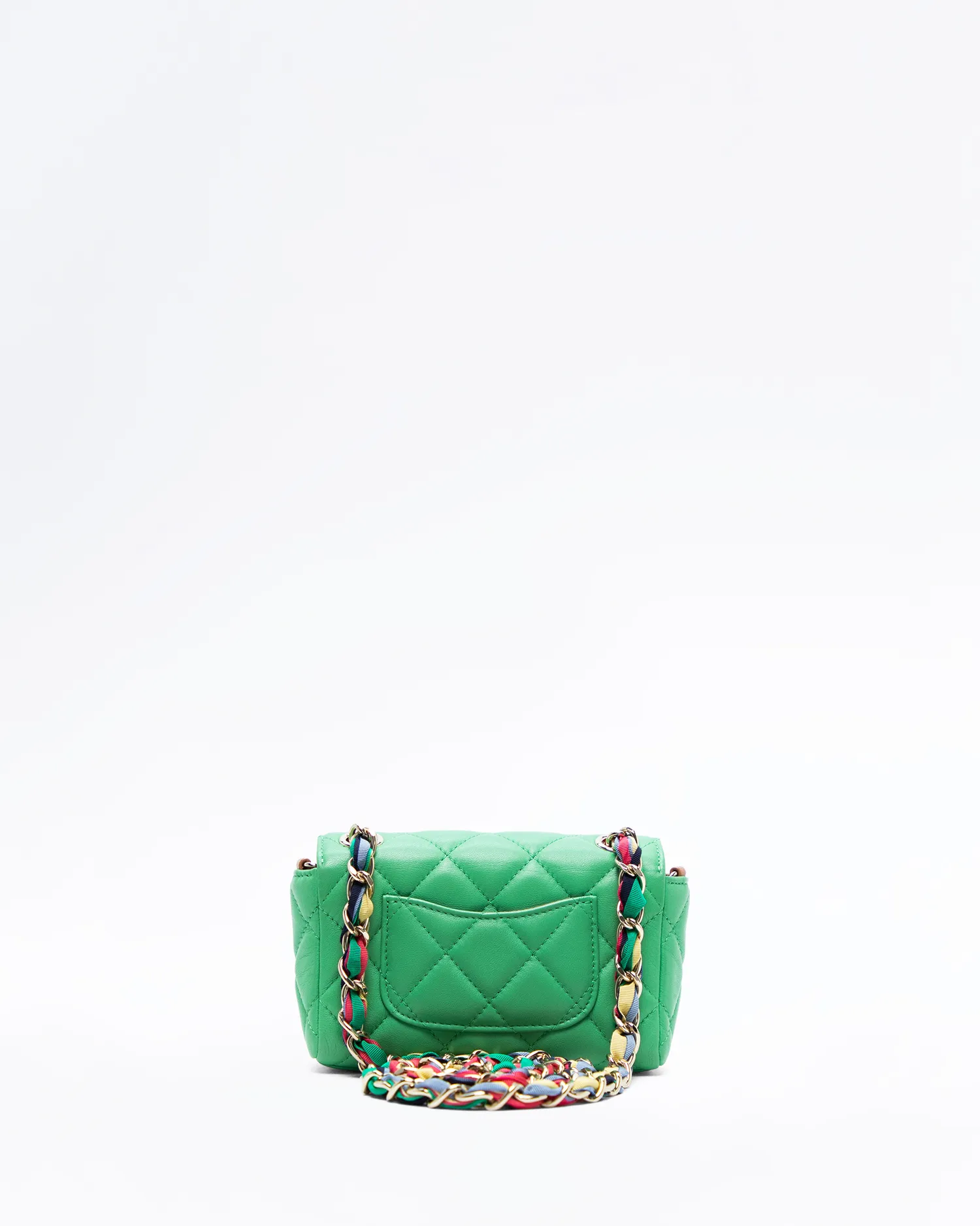 Lambskin Ribbon Chain Mini Flap Bag