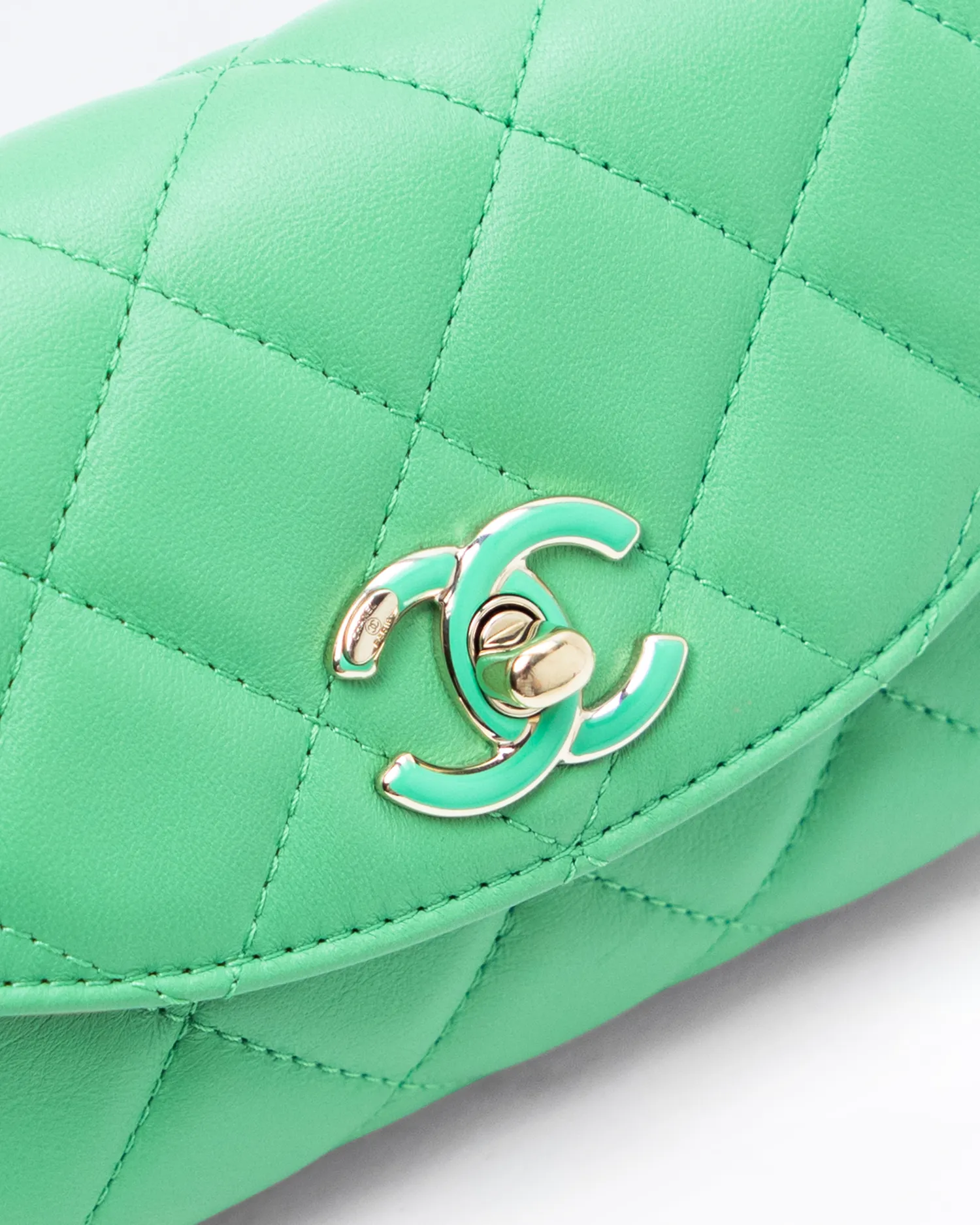 Lambskin Ribbon Chain Mini Flap Bag