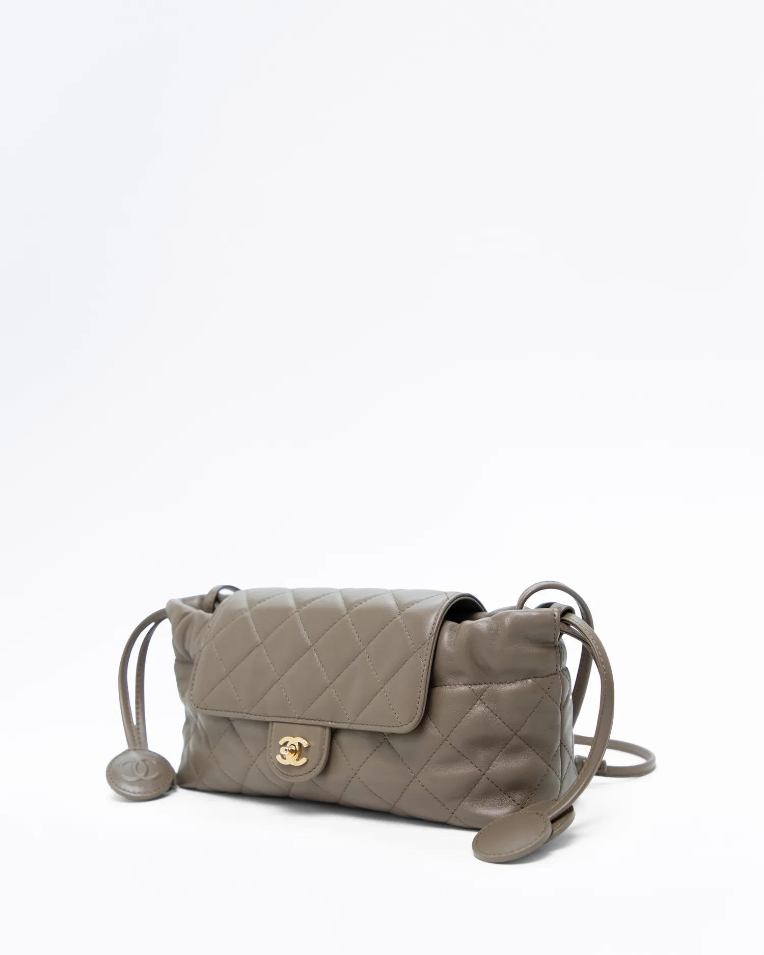 Lambskin Drawstring Clutch with Strap