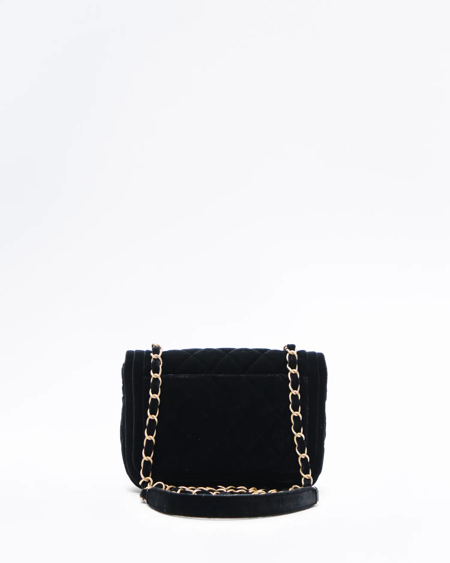Velvet Quilted Small Single Flap Bag