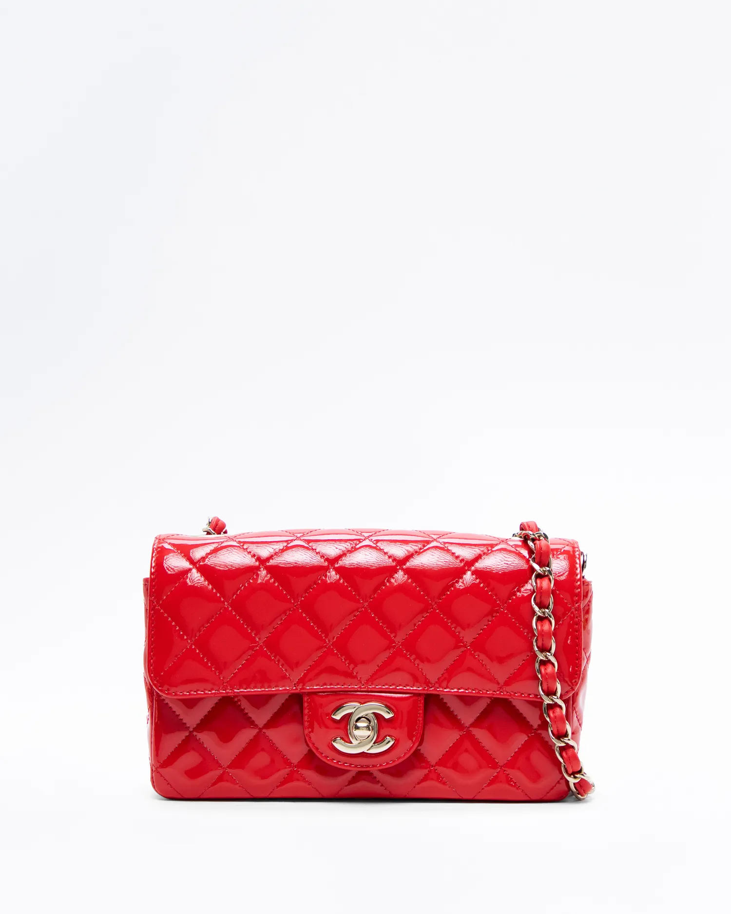 Patent Quilted Mini Classic Flap Bag