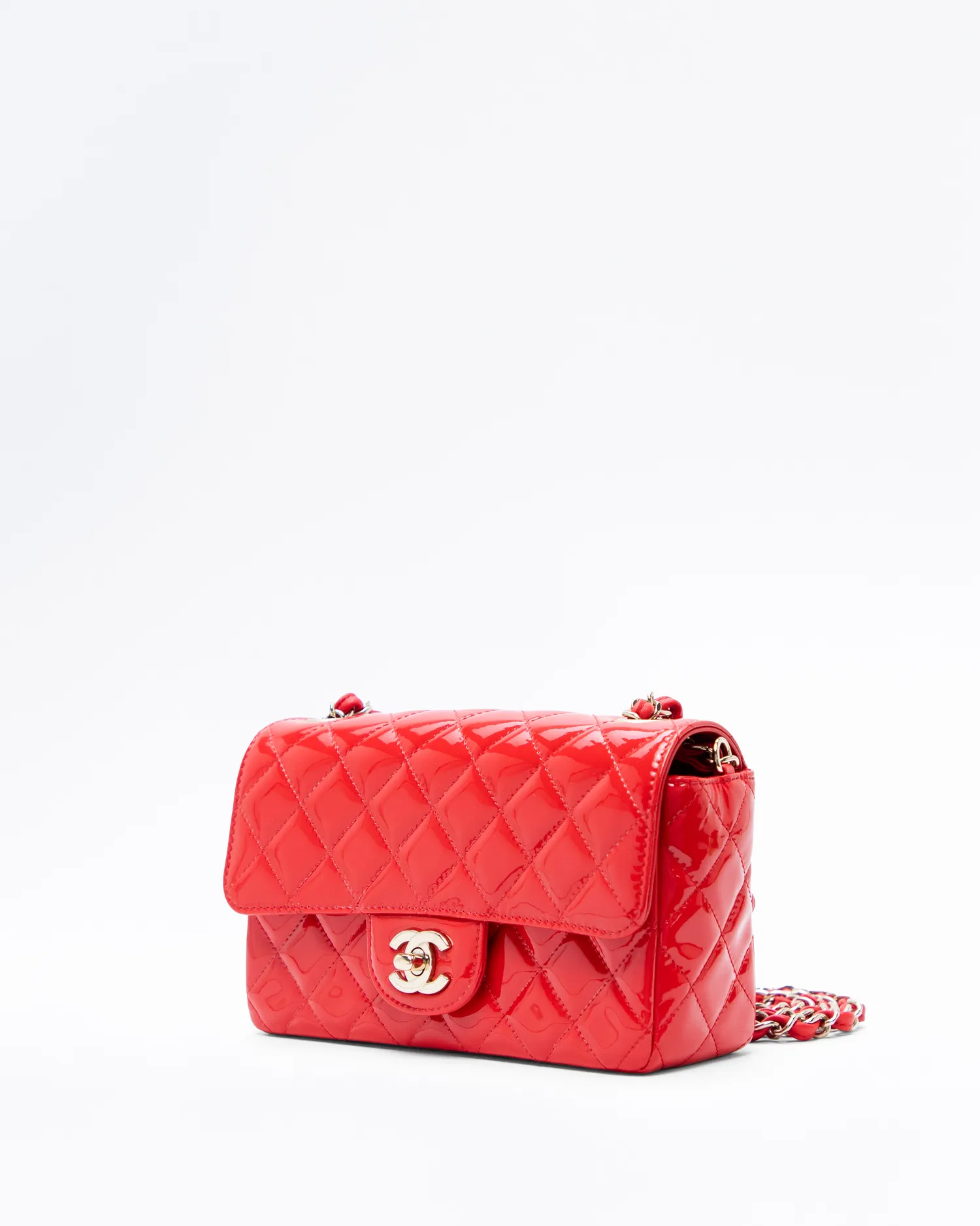 Patent Quilted Mini Classic Flap Bag