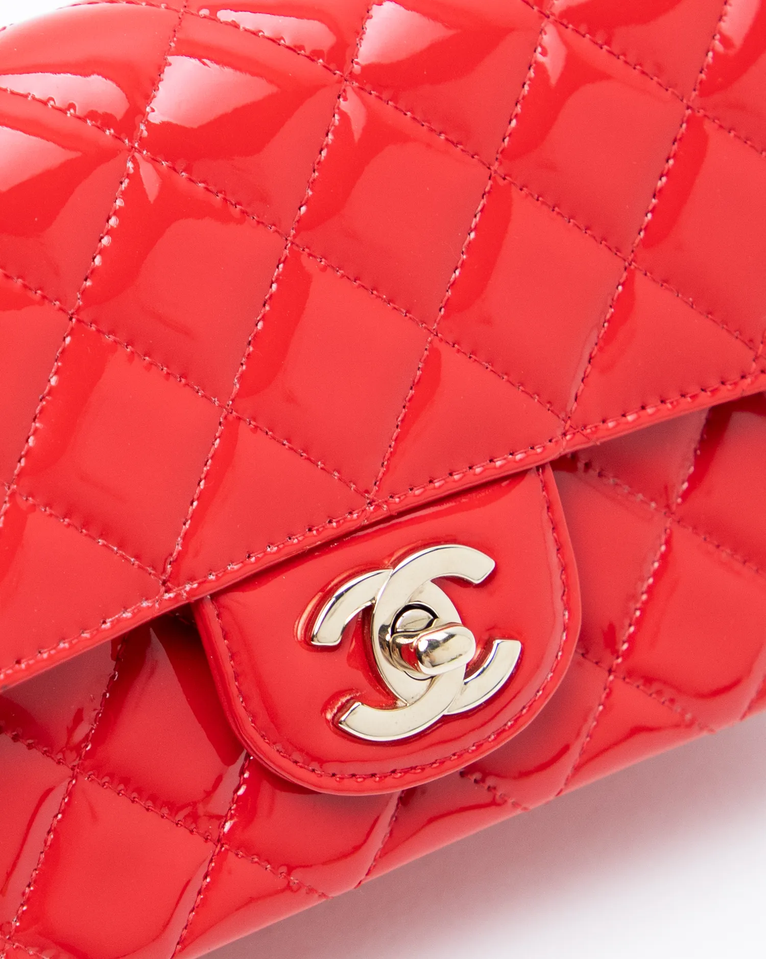 Patent Quilted Mini Classic Flap Bag