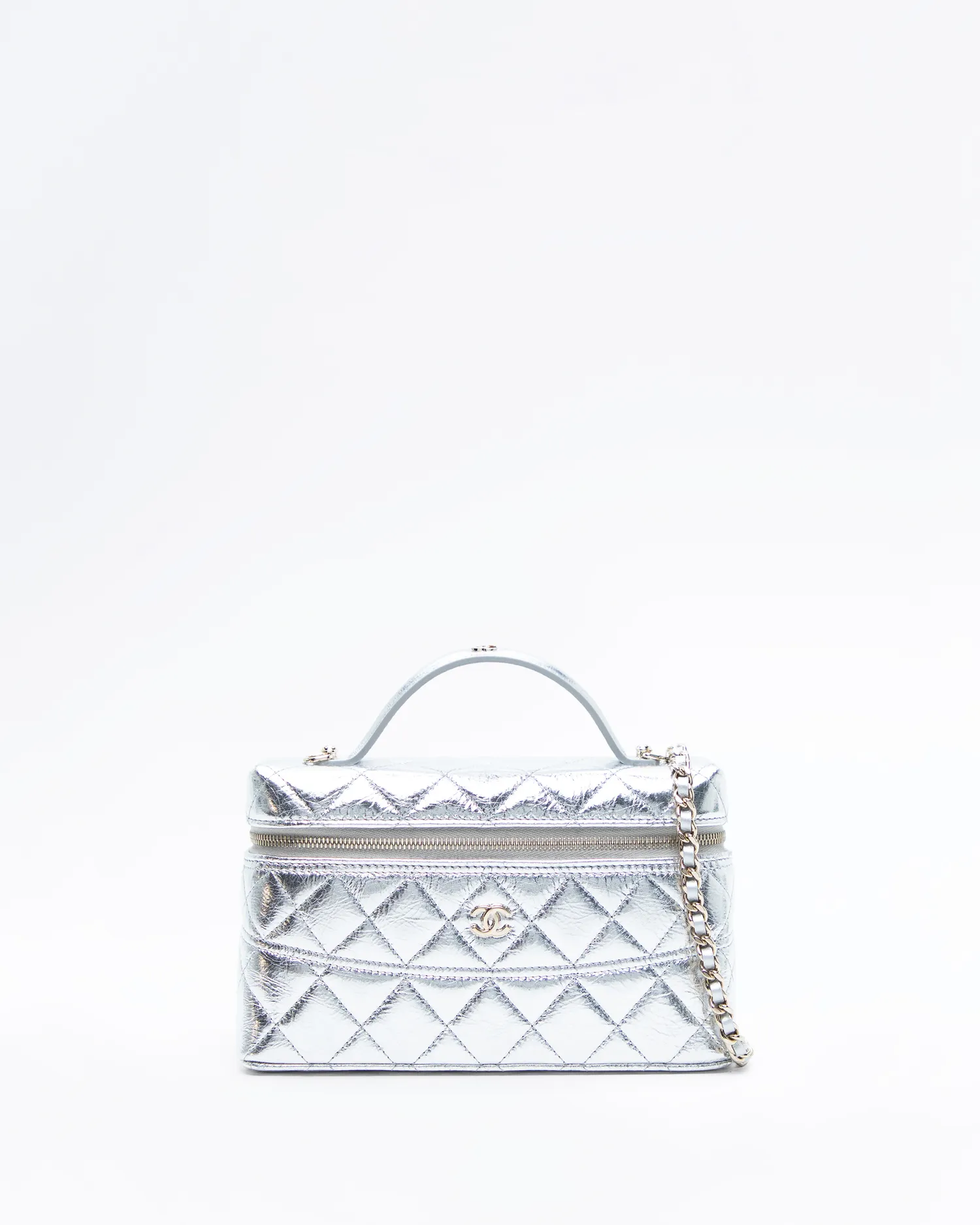 Metallic Slim Vanity Case with Chain