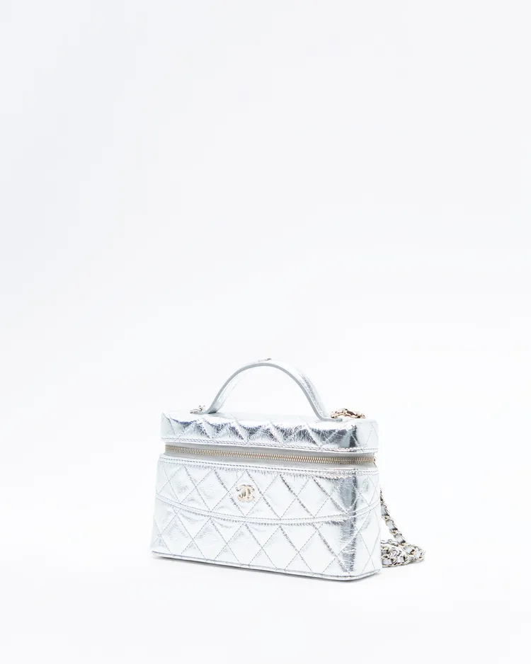 Alternate view angle of Metallic Slim Vanity Case with Chain