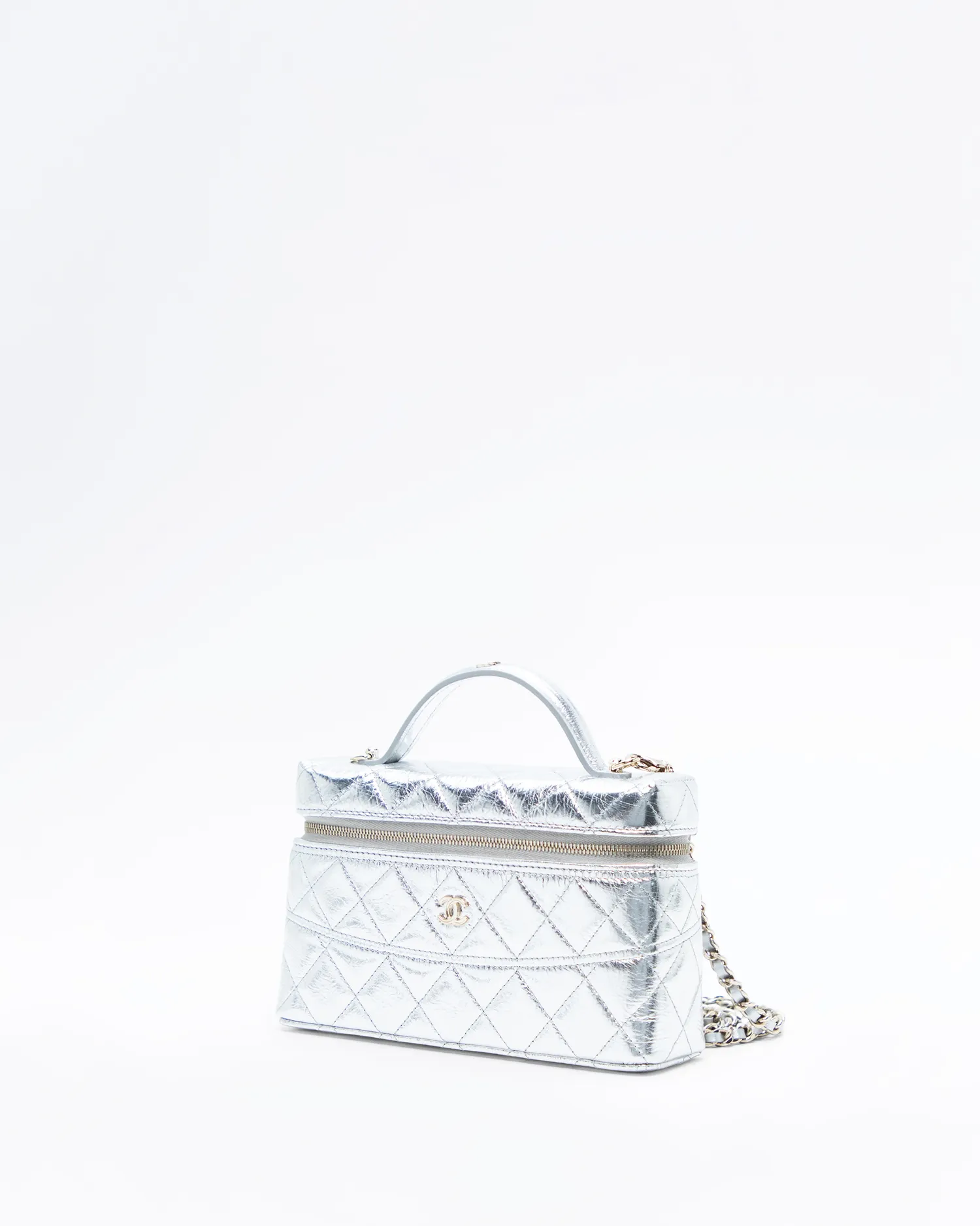 Metallic Slim Vanity Case with Chain