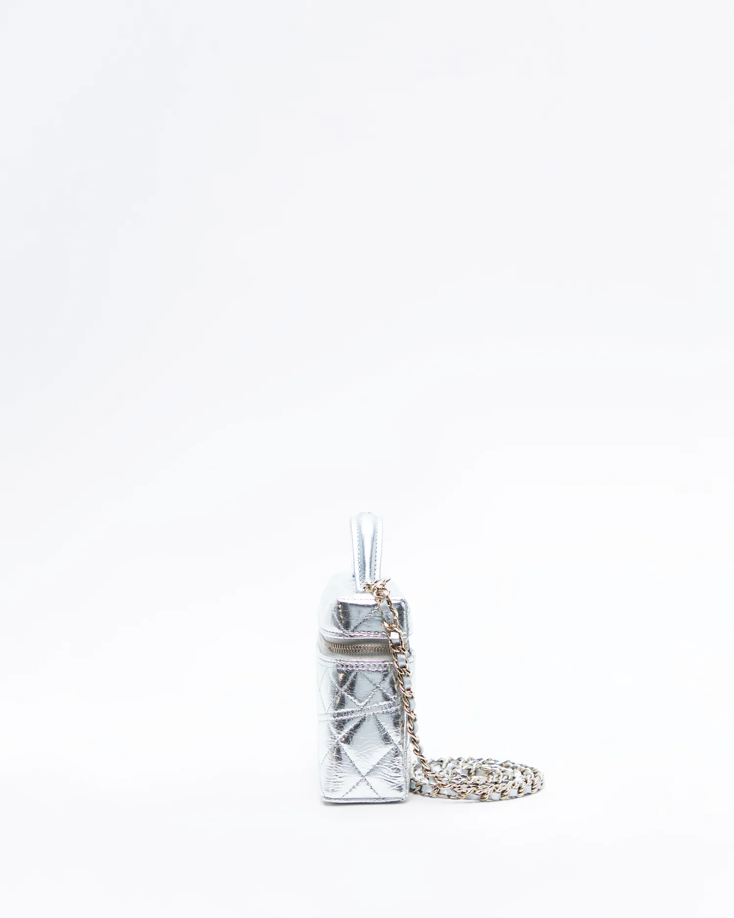 Metallic Slim Vanity Case with Chain