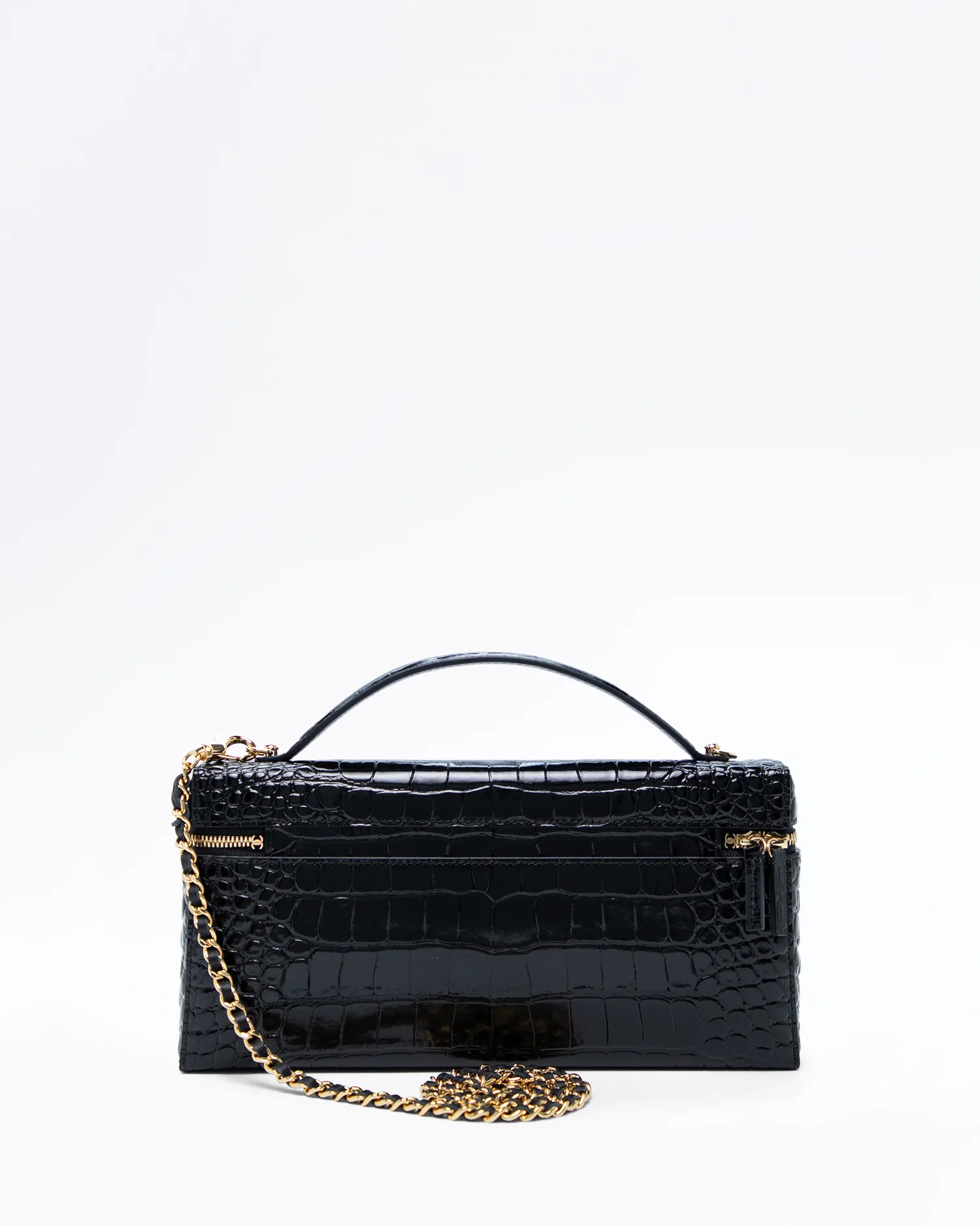 Croc-Embossed Vanity with Chain