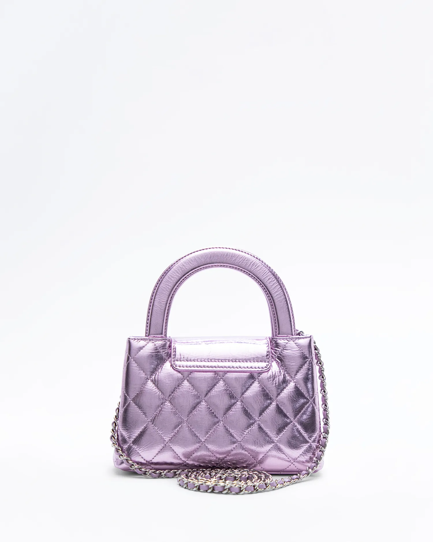 Metallic  Kelly Top Handle Nano Shopping Bag