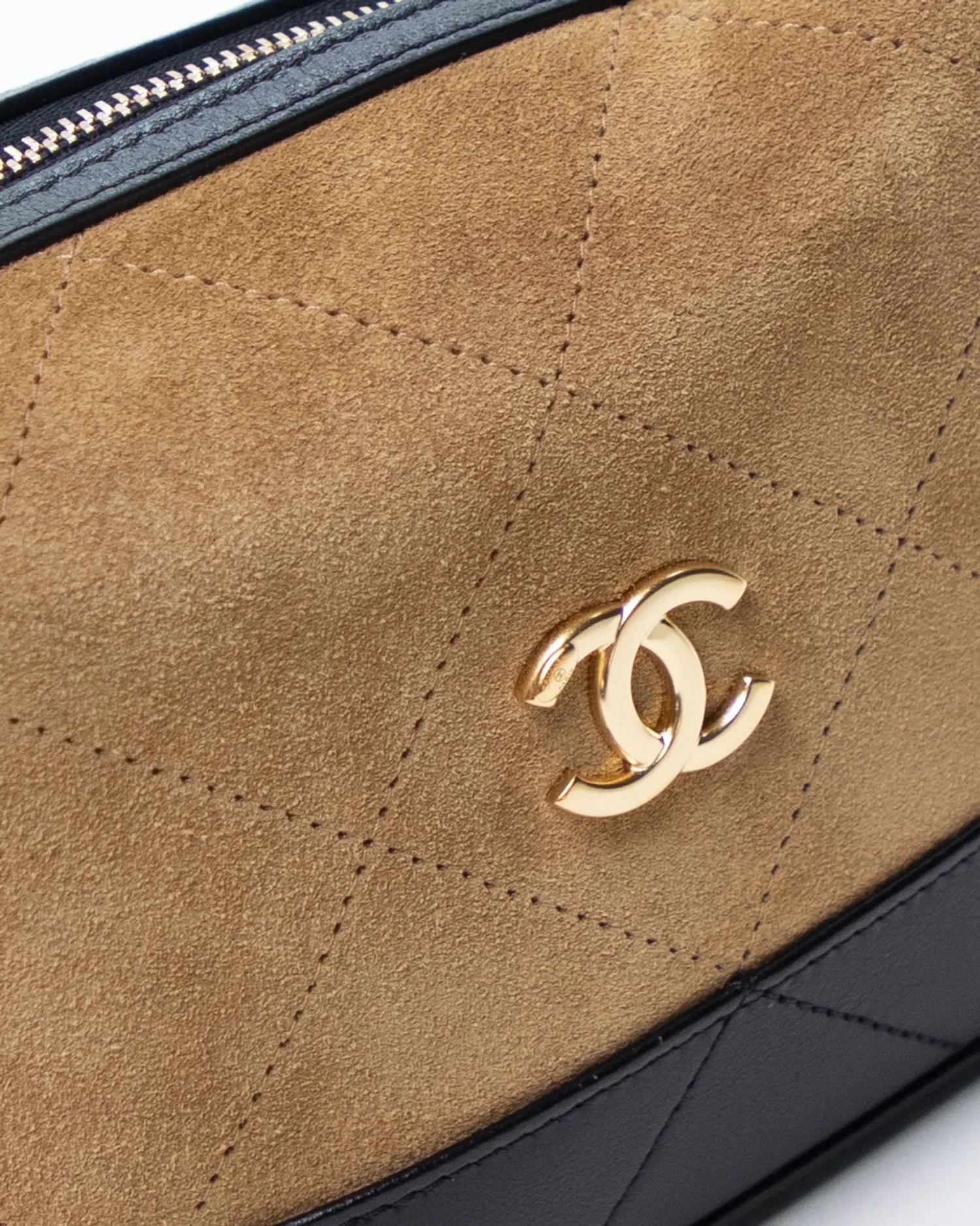 Suede Quilted Hobo Clutch with Chain
