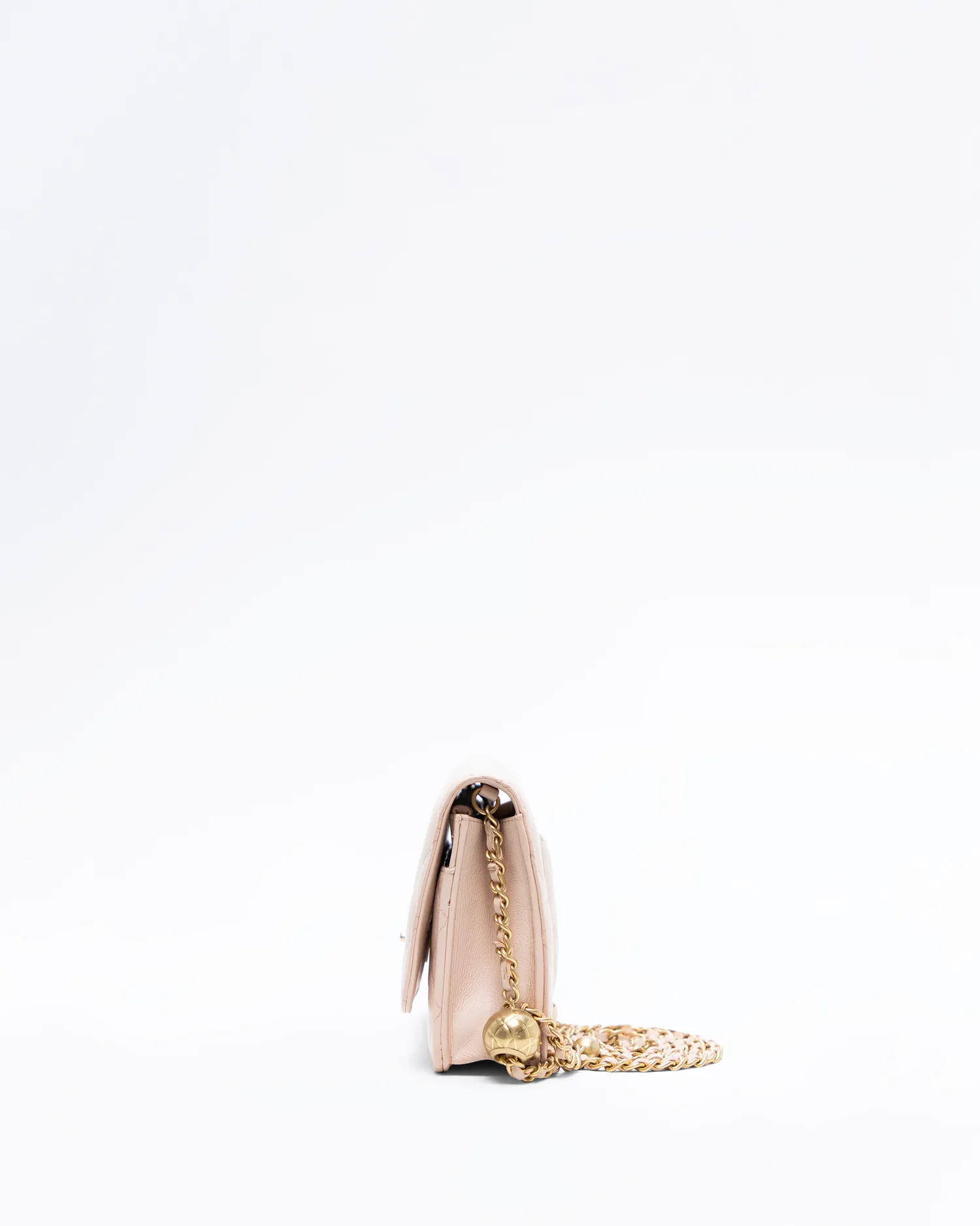 Lambskin Pearl Crush Wallet on a Chain