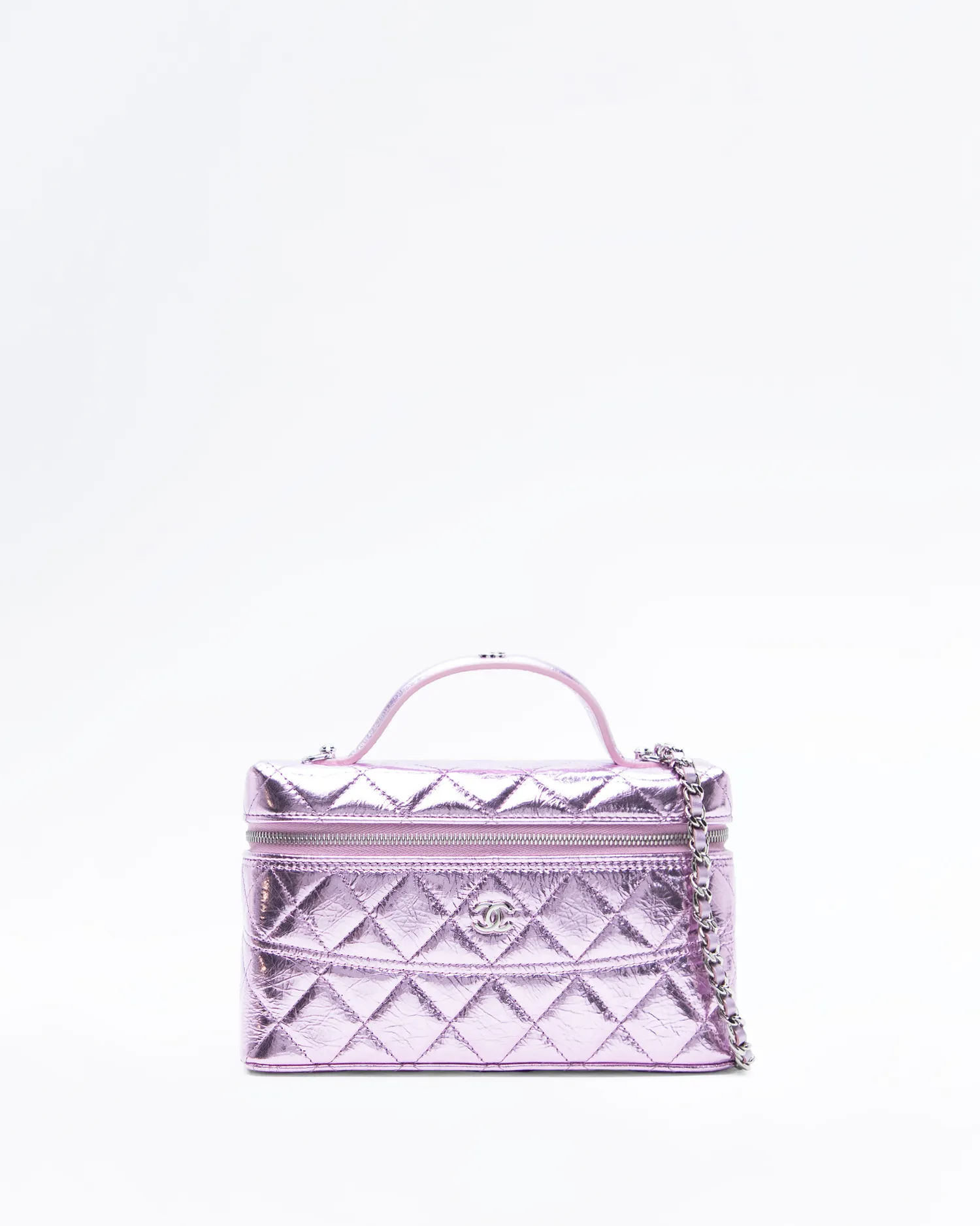Metallic Slim Vanity Case with Chain