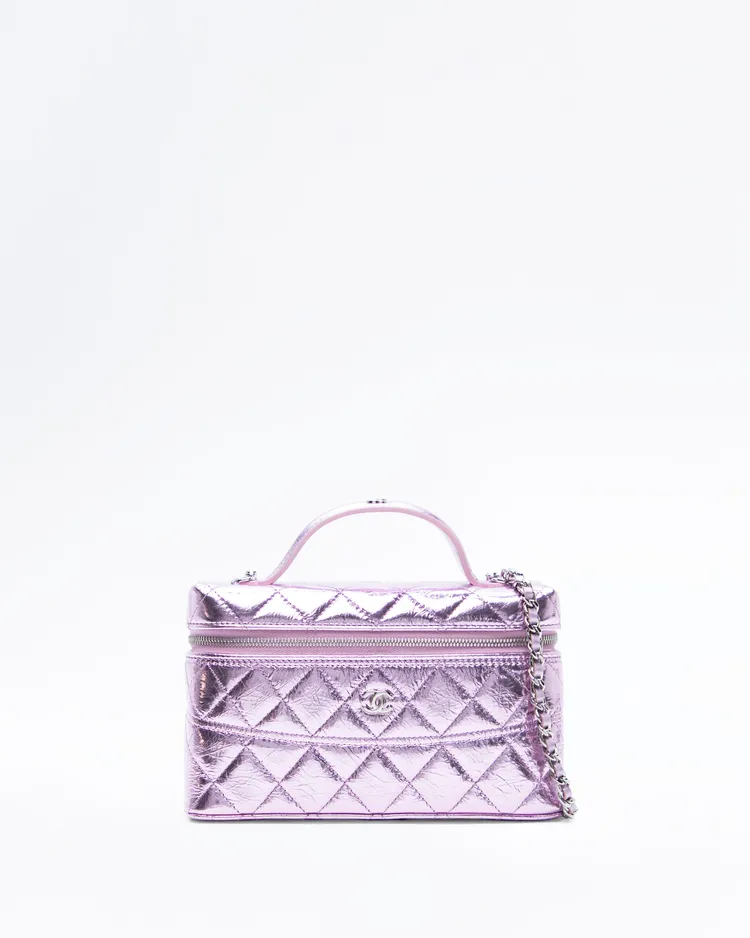 Metallic Slim Vanity Case with Chain