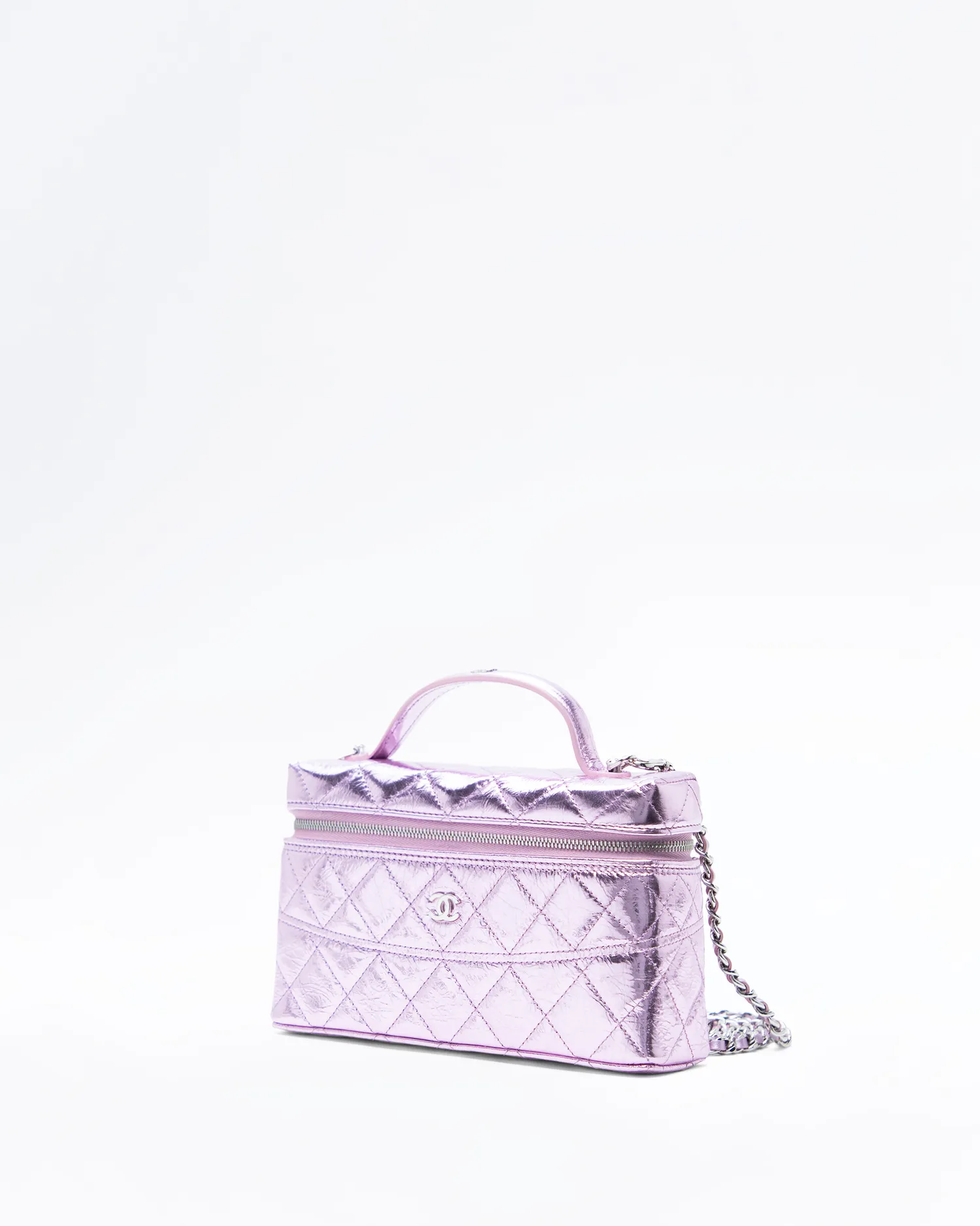 Metallic Slim Vanity Case with Chain