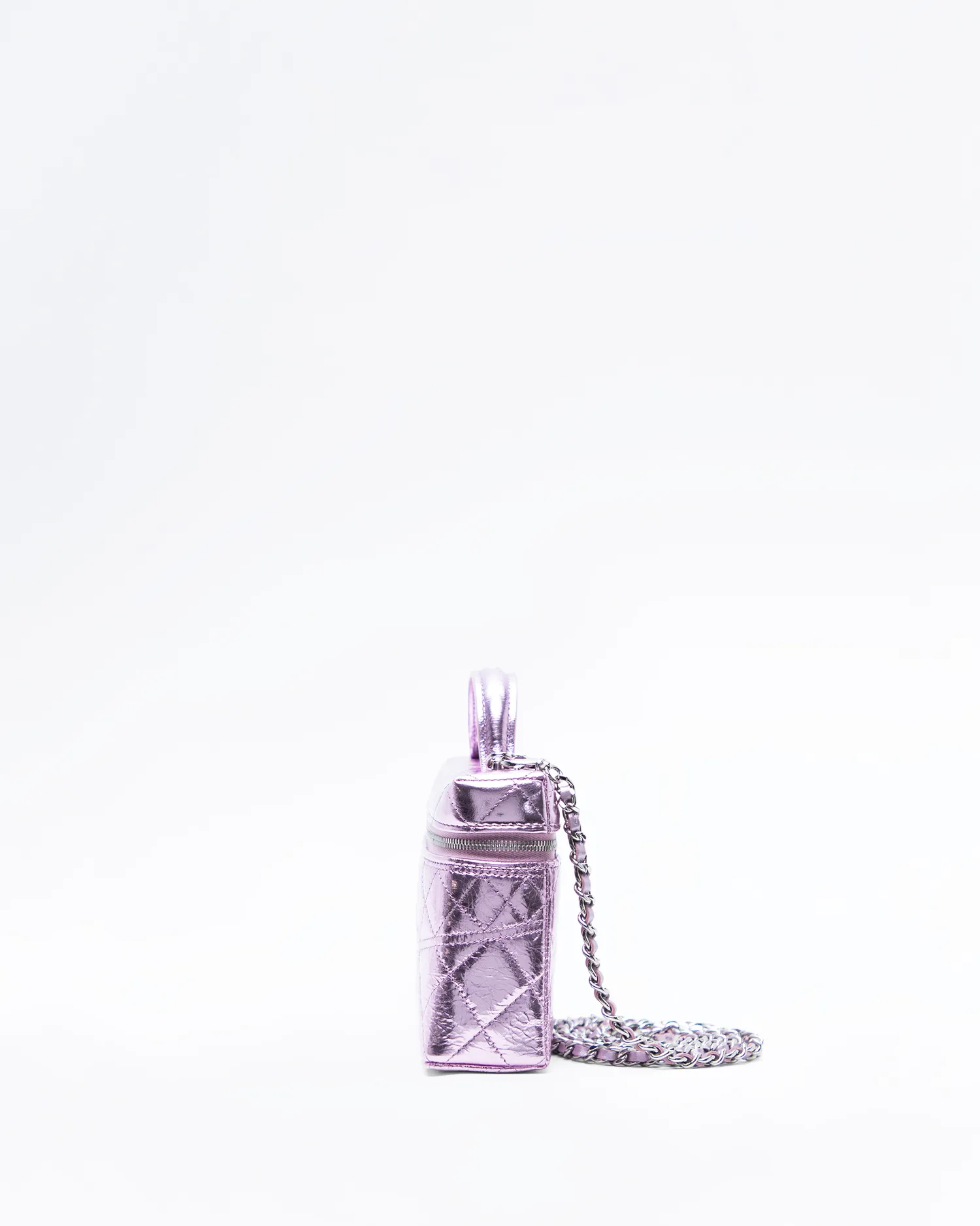 Metallic Slim Vanity Case with Chain