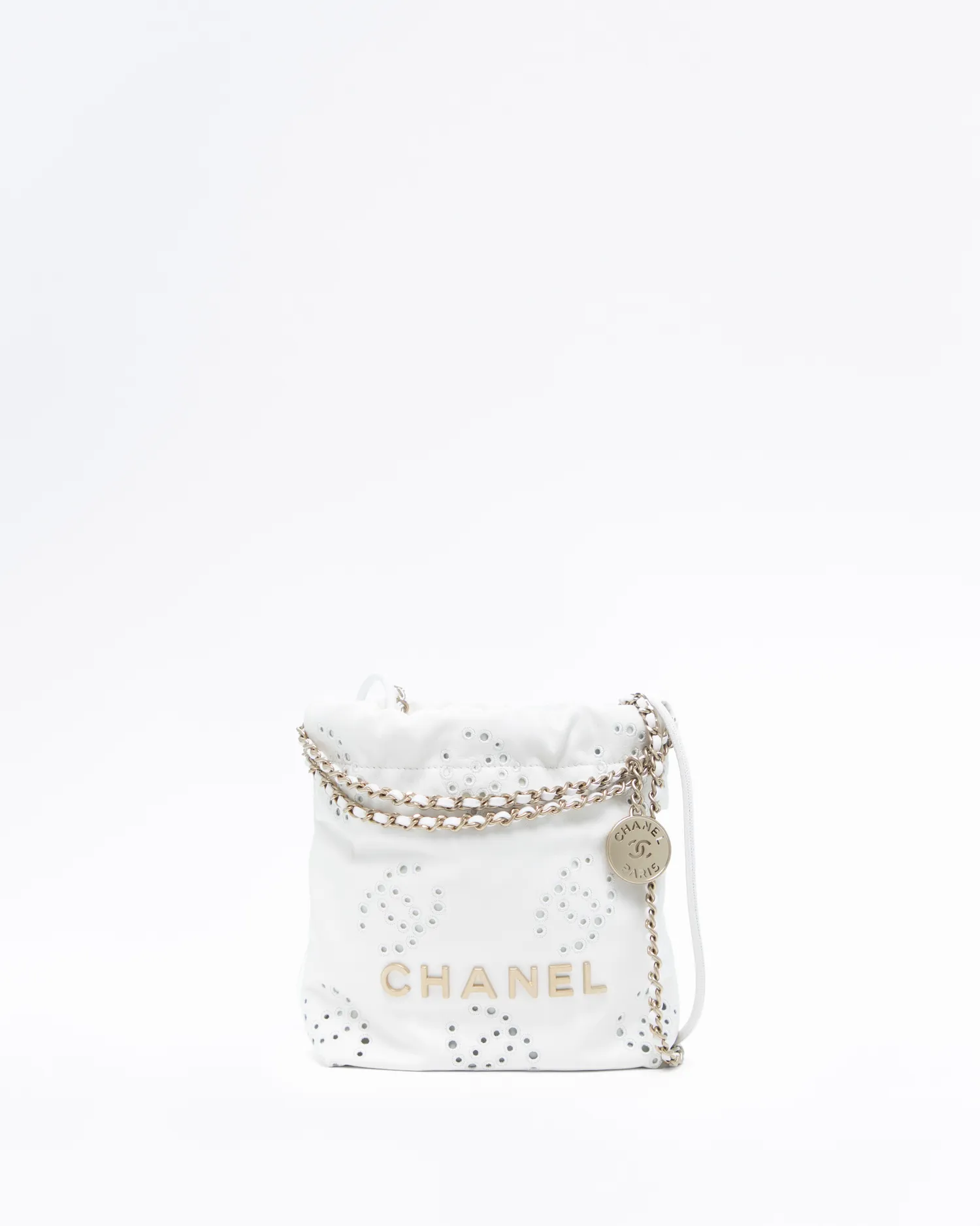 Eyelet CC Chanel 22 Mini Handbag