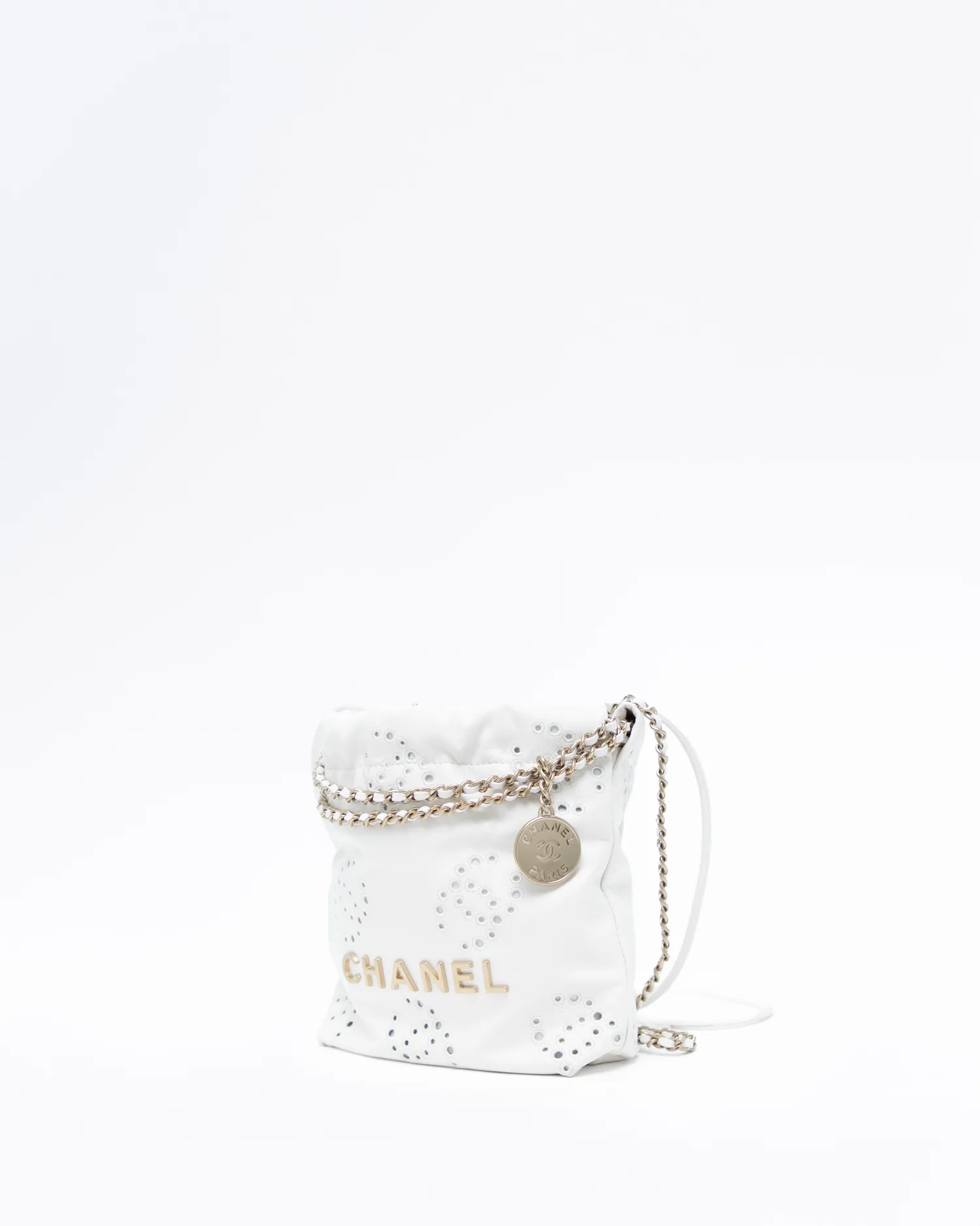 Eyelet CC Chanel 22 Mini Handbag