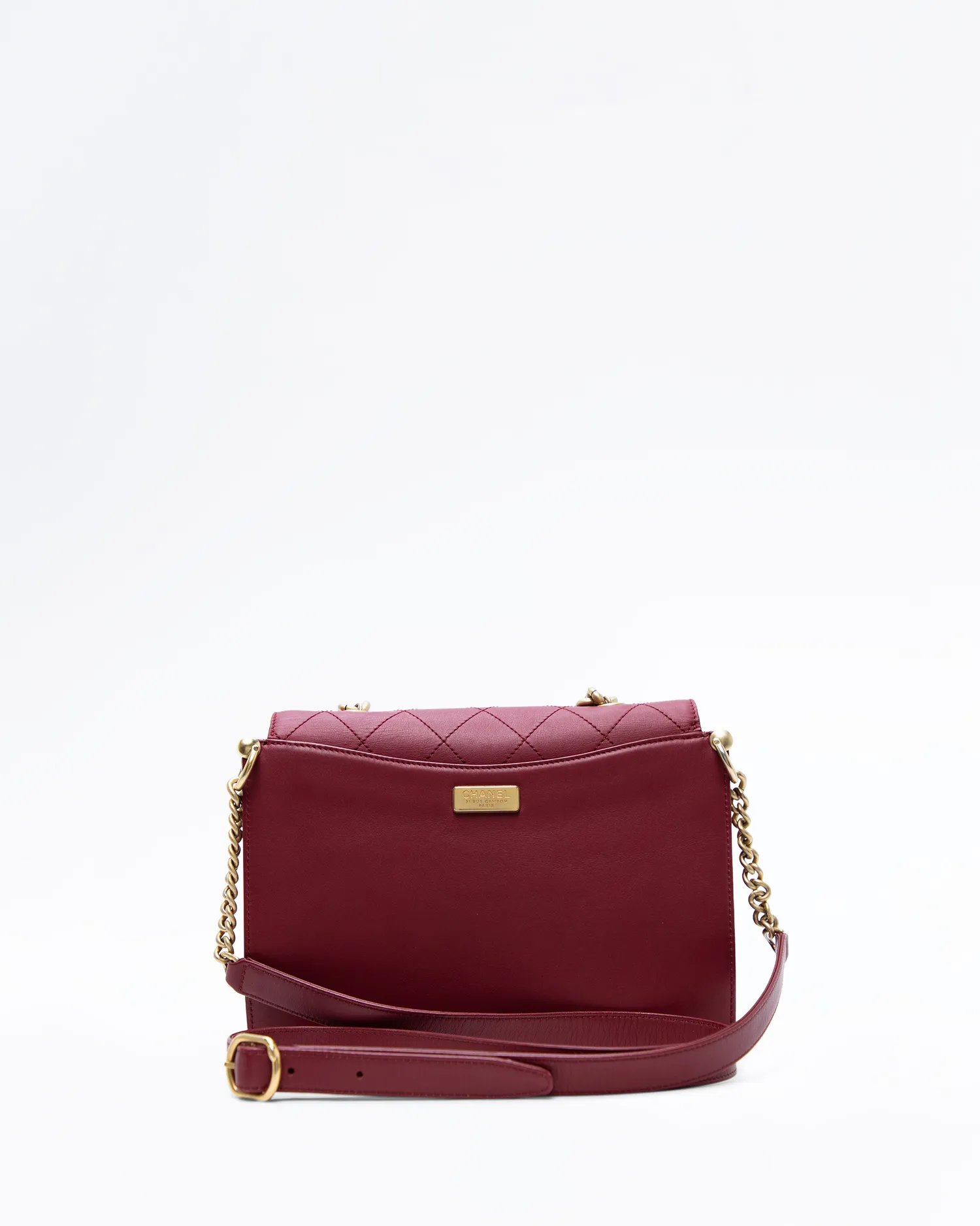 Chain Top Handle Frame Flap Bag