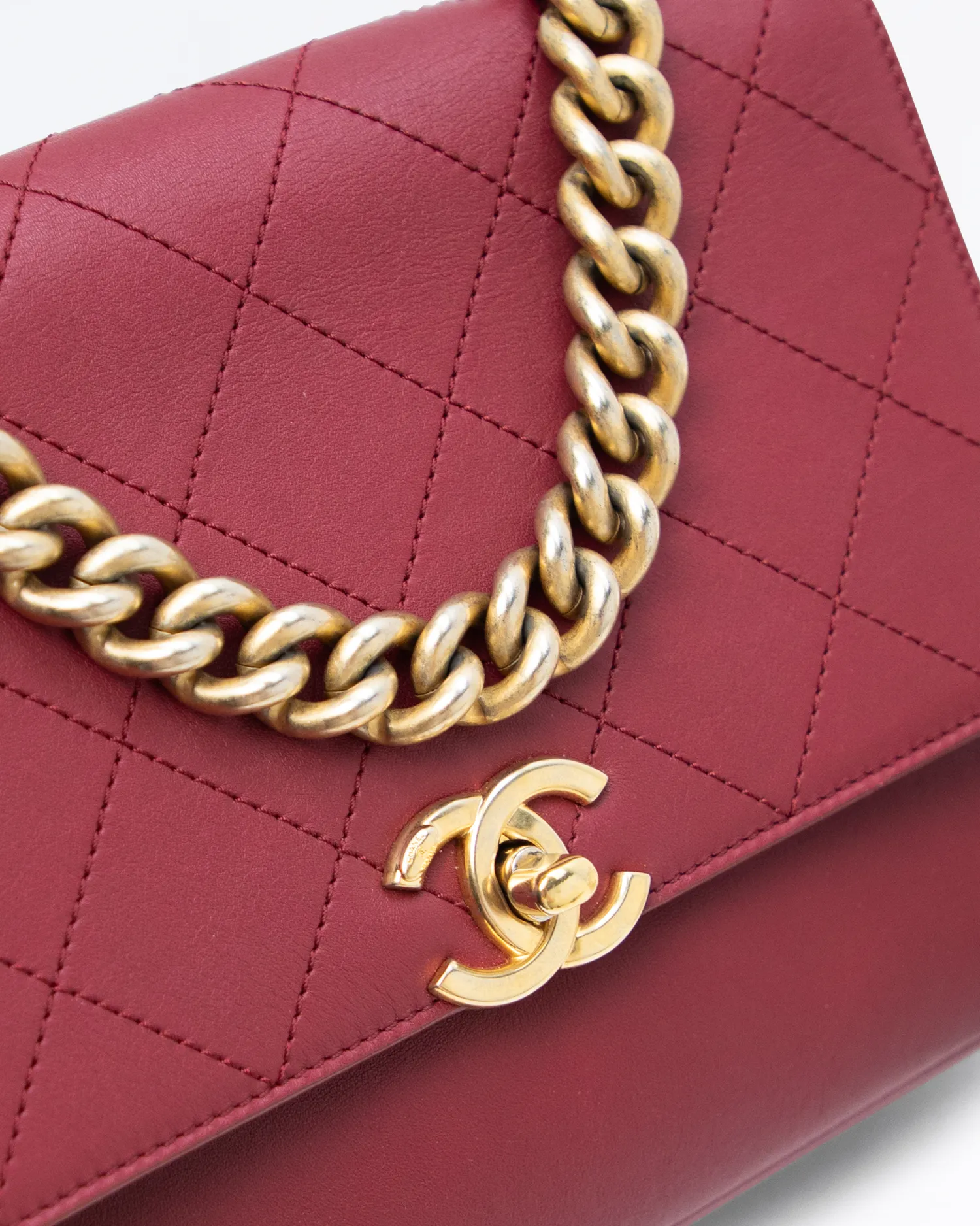 Chain Top Handle Frame Flap Bag