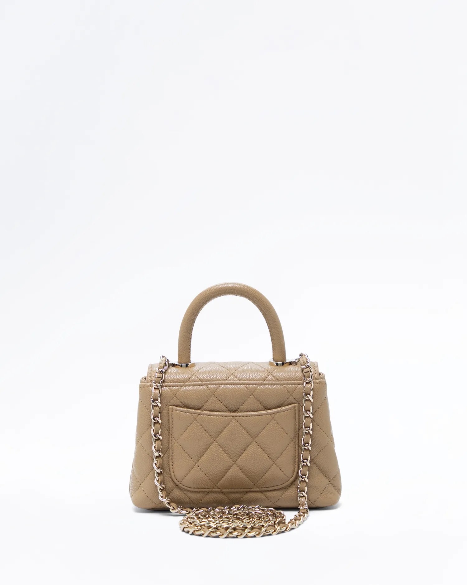Caviar Coco Handle Clutch with Chain