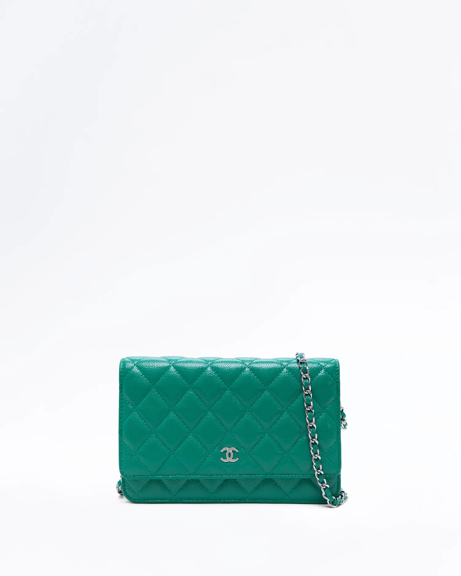 Caviar Quilted Wallet on a Chain