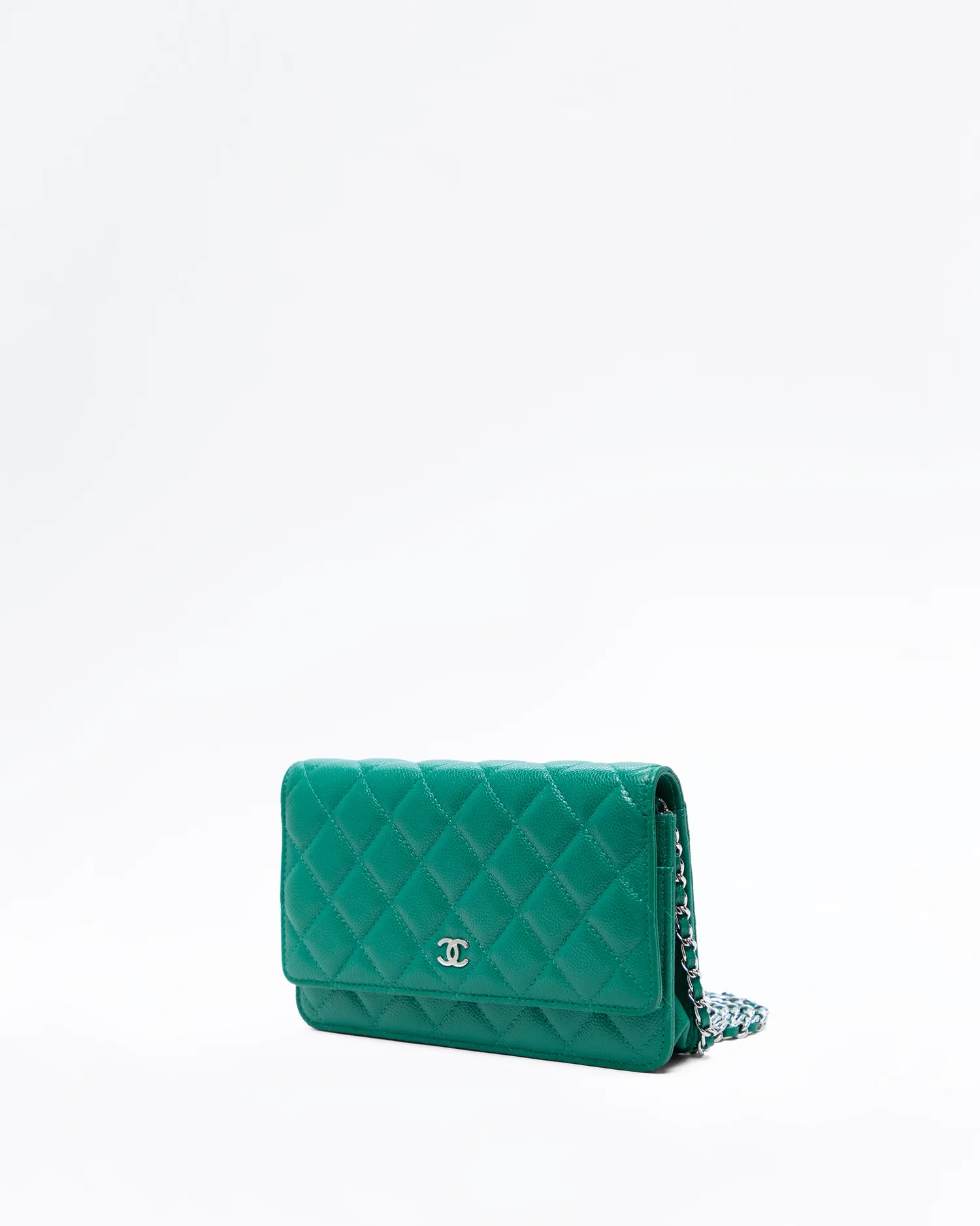 Caviar Quilted Wallet on a Chain