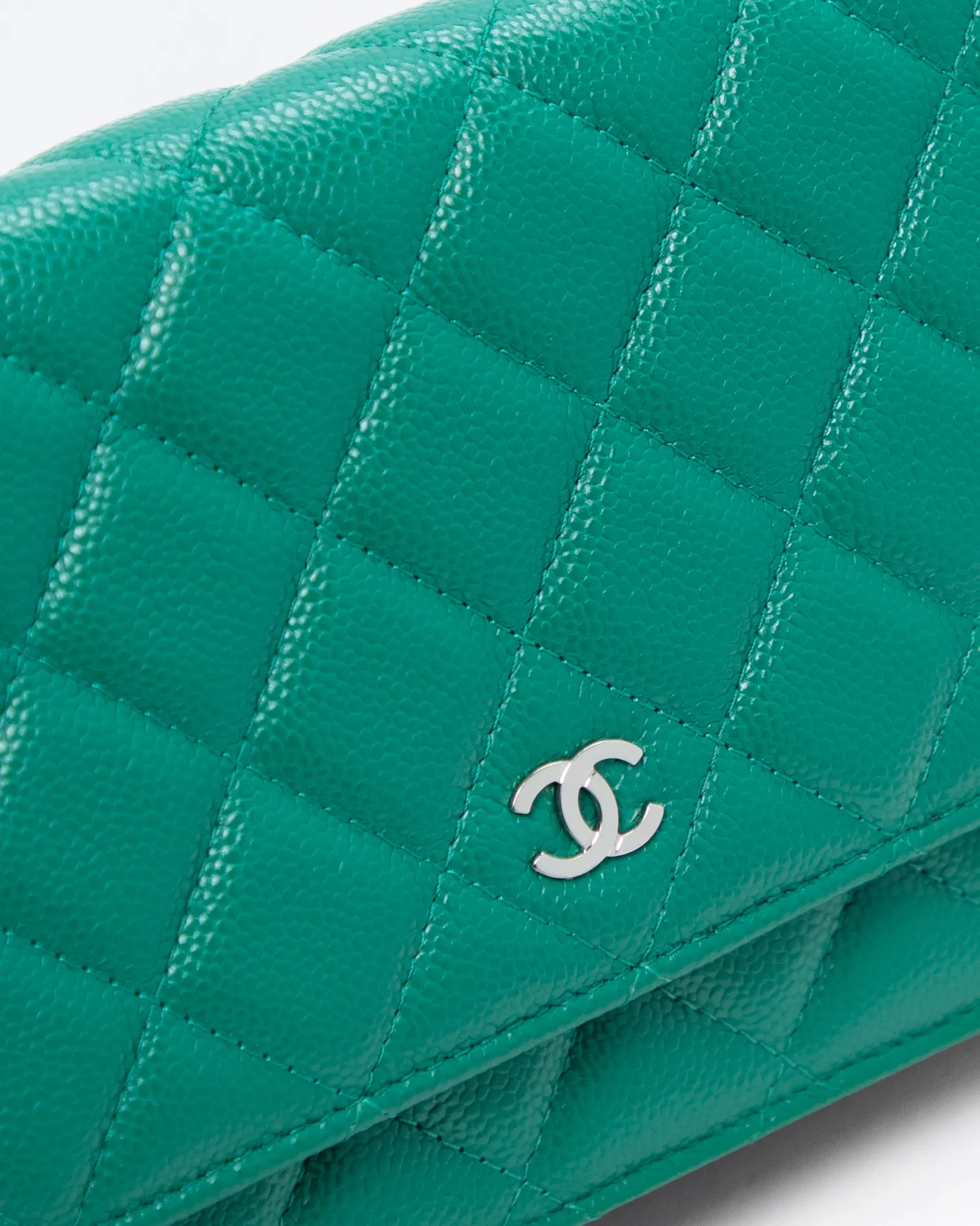 Caviar Quilted Wallet on a Chain