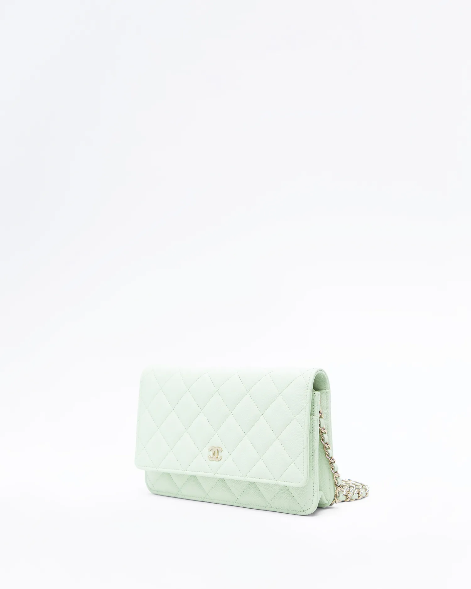Caviar Quilted Wallet on a Chain
