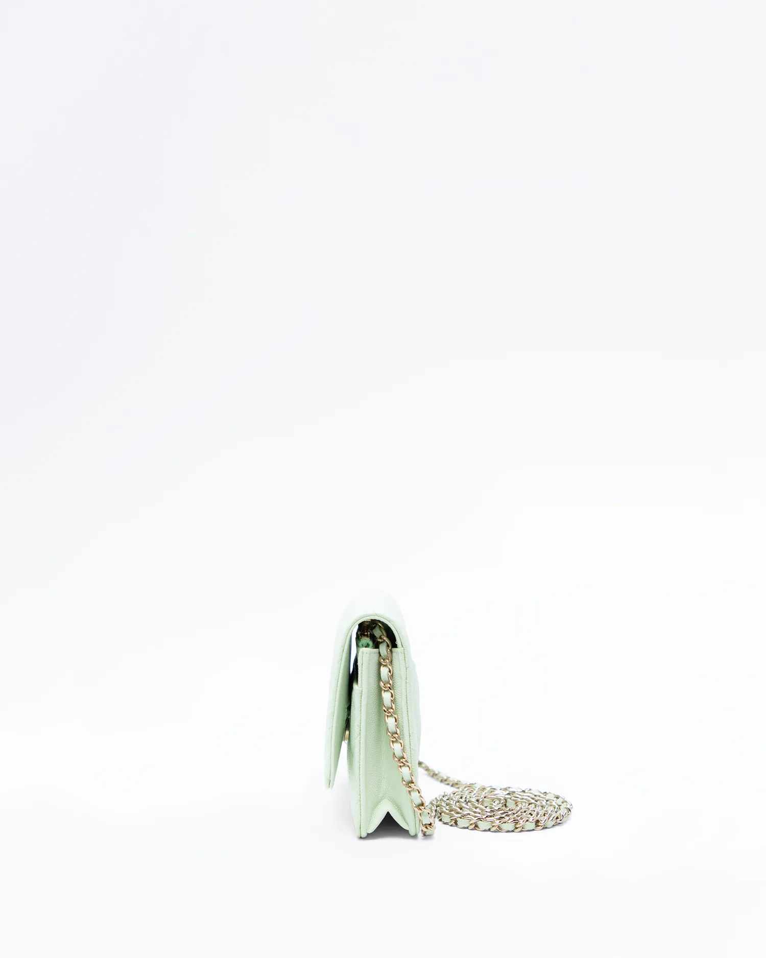 Caviar Quilted Wallet on a Chain