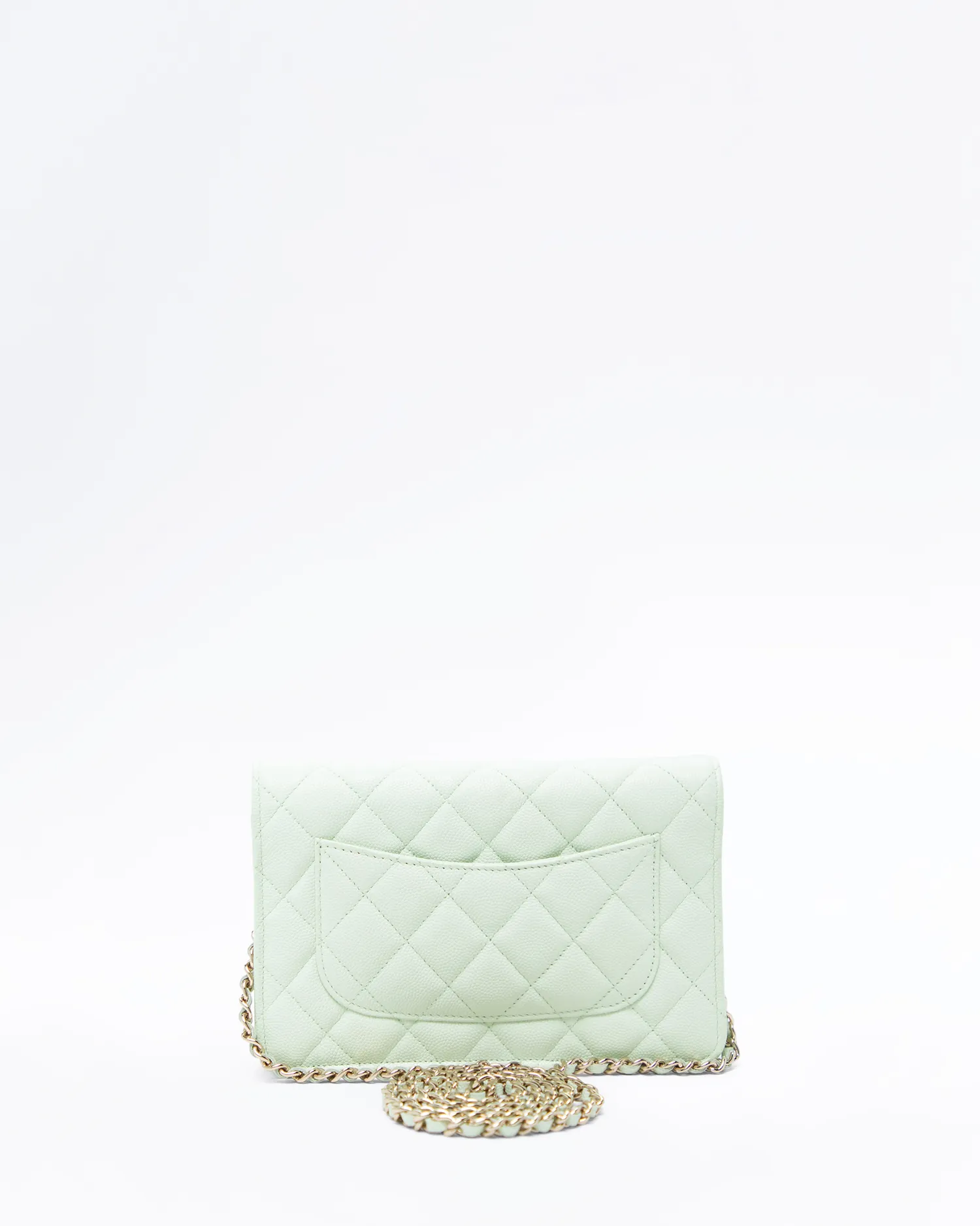 Caviar Quilted Wallet on a Chain