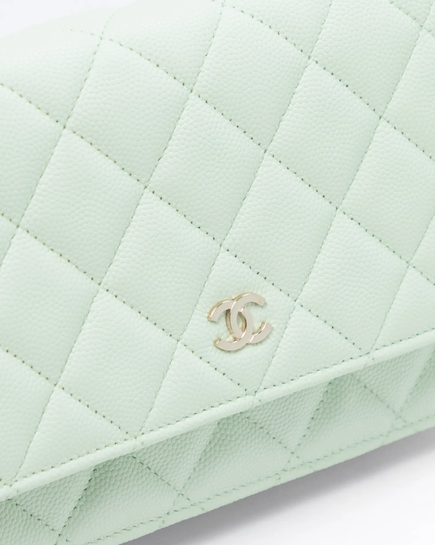 Caviar Quilted Wallet on a Chain